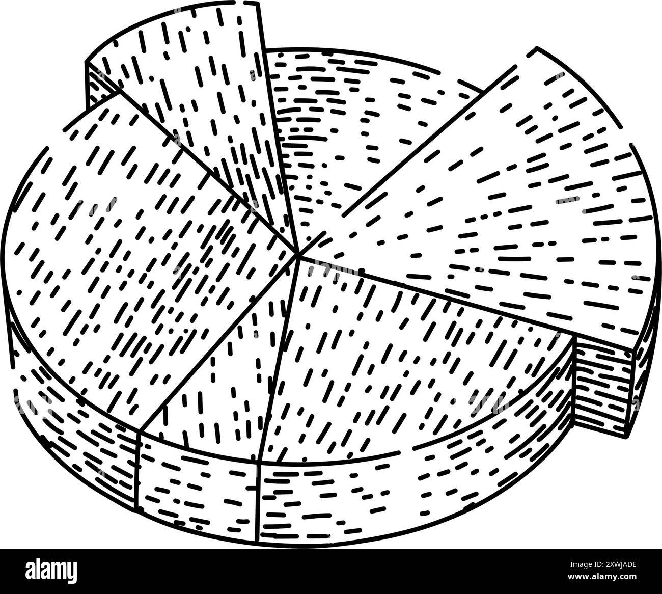 segmenti grafico a torta schizzo vettore disegnato a mano Illustrazione Vettoriale
