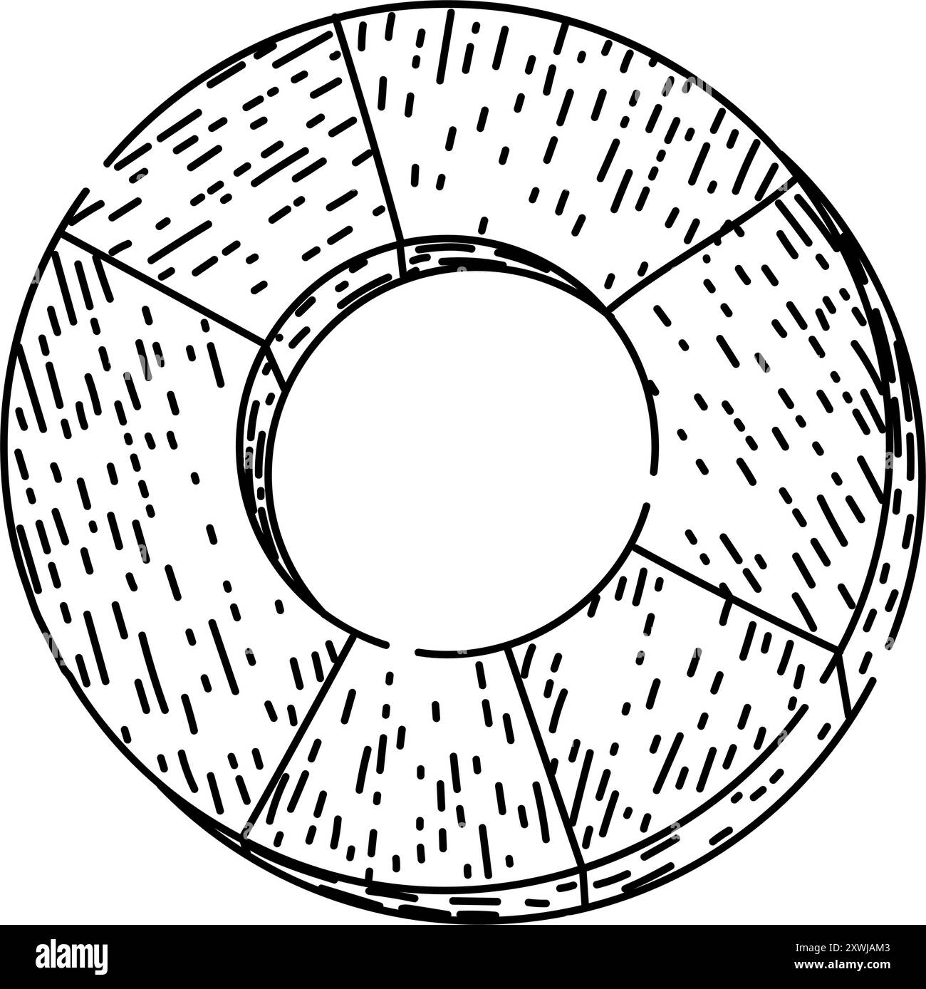 proporzioni grafico a torta schizzo vettore disegnato a mano Illustrazione Vettoriale