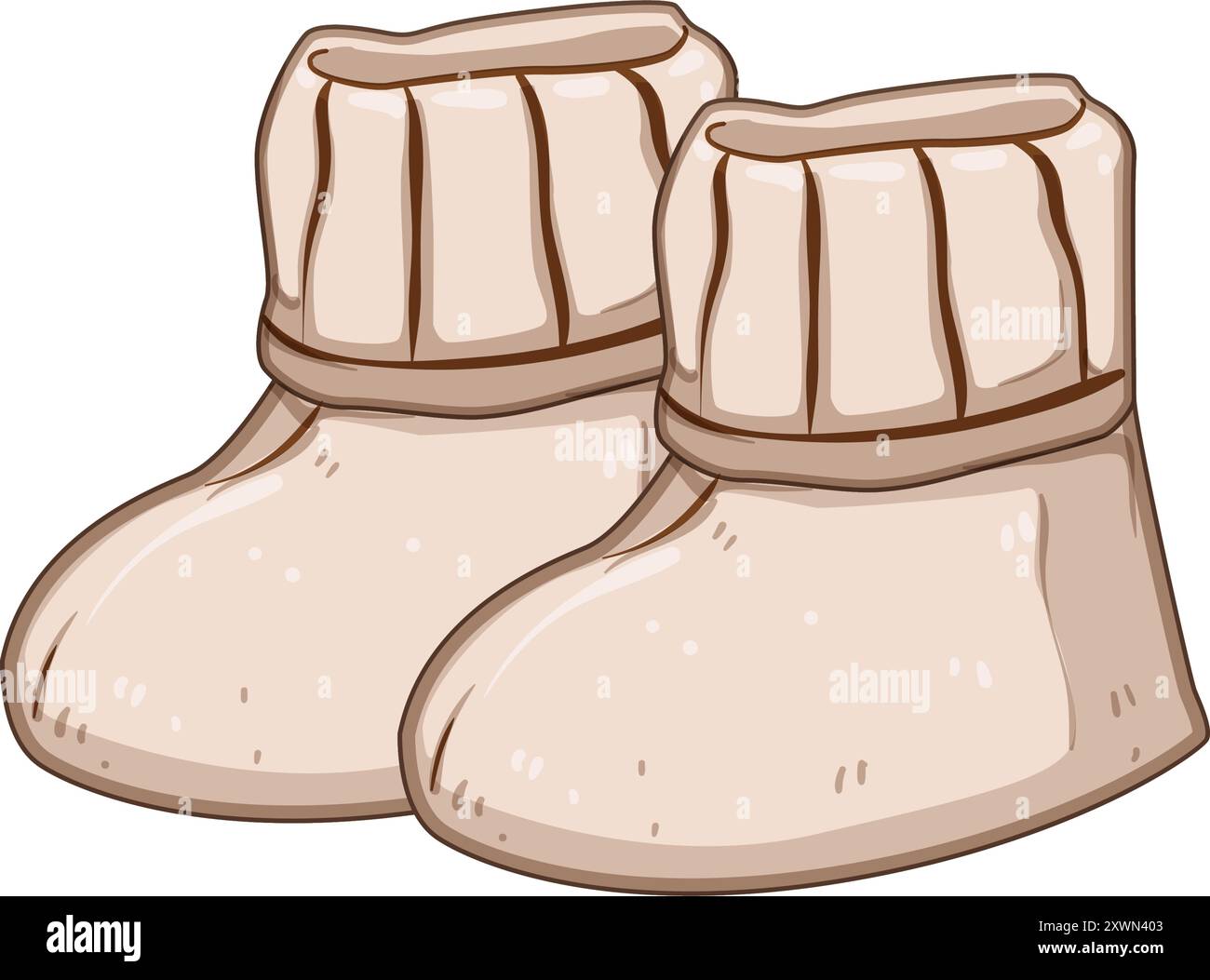 illustrazione vettoriale dei cartoni animati degli stivaletti per bambini lavorati a maglia Illustrazione Vettoriale