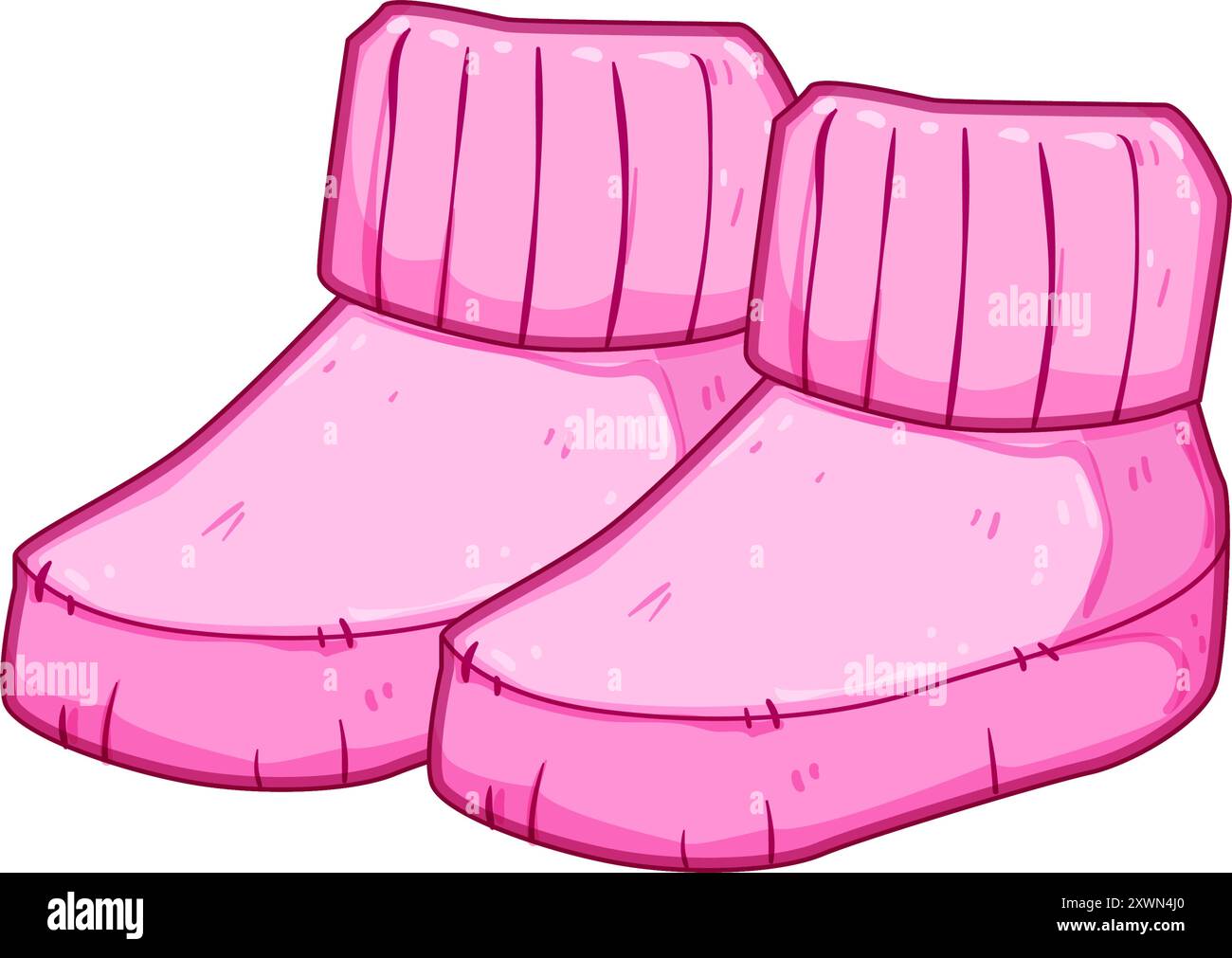 illustrazione vettoriale dei cartoni animati delle stivaletti per bambini all'uncinetto Illustrazione Vettoriale