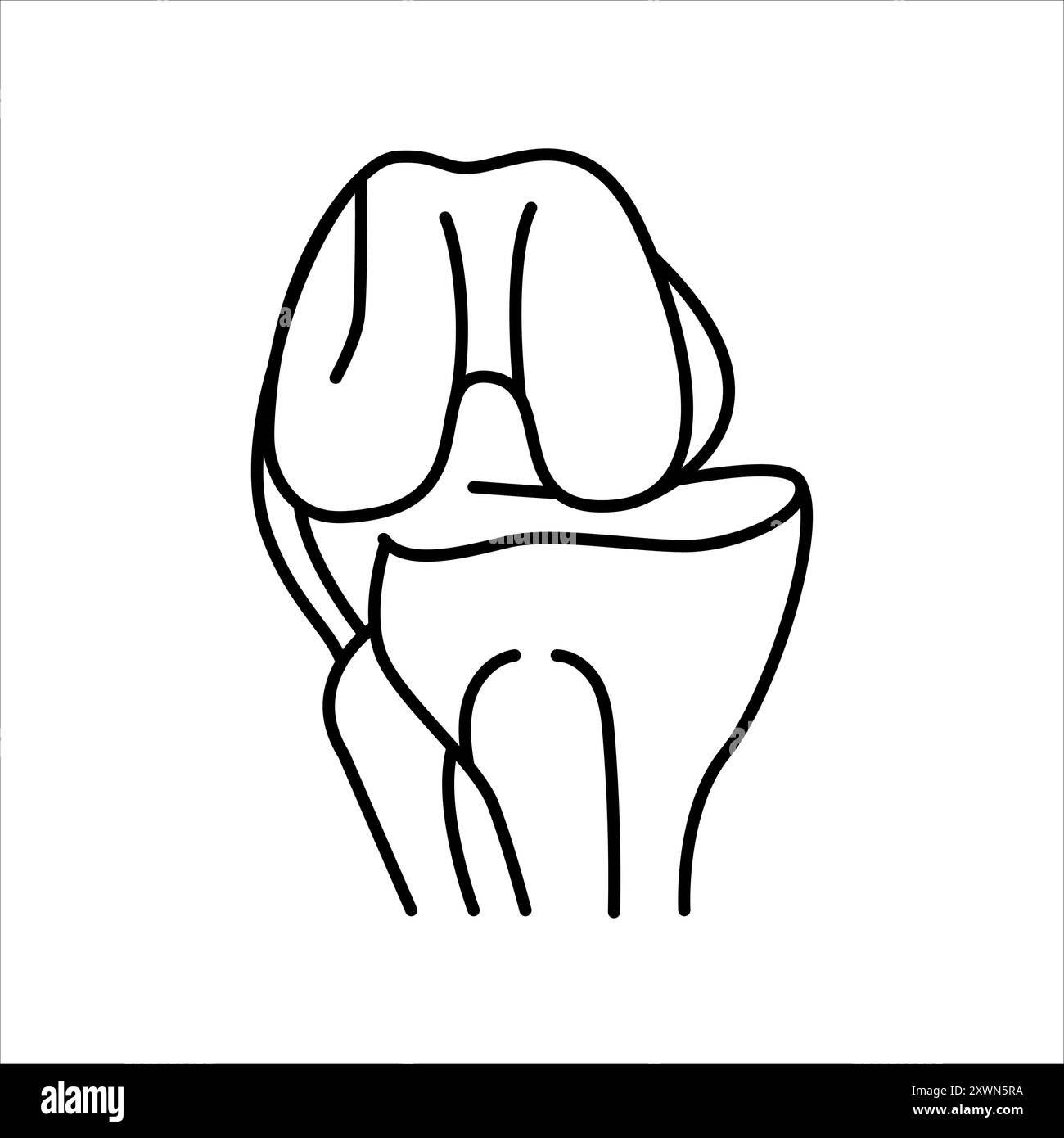 Icona a colori della linea del ginocchio dislocata. Cartello lesioni domestiche per pagina web, app mobile, pulsante, logo. Pulsante isolato vettore. Traccia modificabile. Illustrazione Vettoriale
