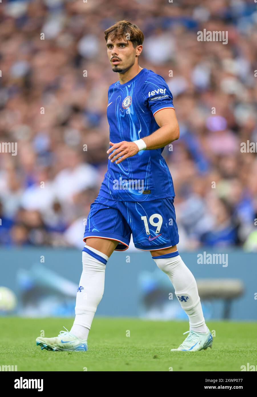 Londra, Regno Unito.18 agosto 2024 - Chelsea contro Manchester City - Premier League - Stamford Bridge. Chelsea è Pedro Neto in azione. Crediti immagine: Mark Pain/Alamy Live News Foto Stock