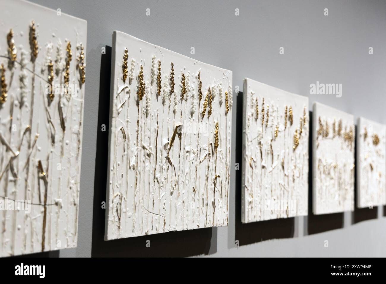 "Grain XXIII - XXXIII" (2023), po Klosie (Aftermath) mostra di Stanislaw Brach, Ujazdowski Castle Centre for Contemporary Art, Varsavia, Polonia Foto Stock