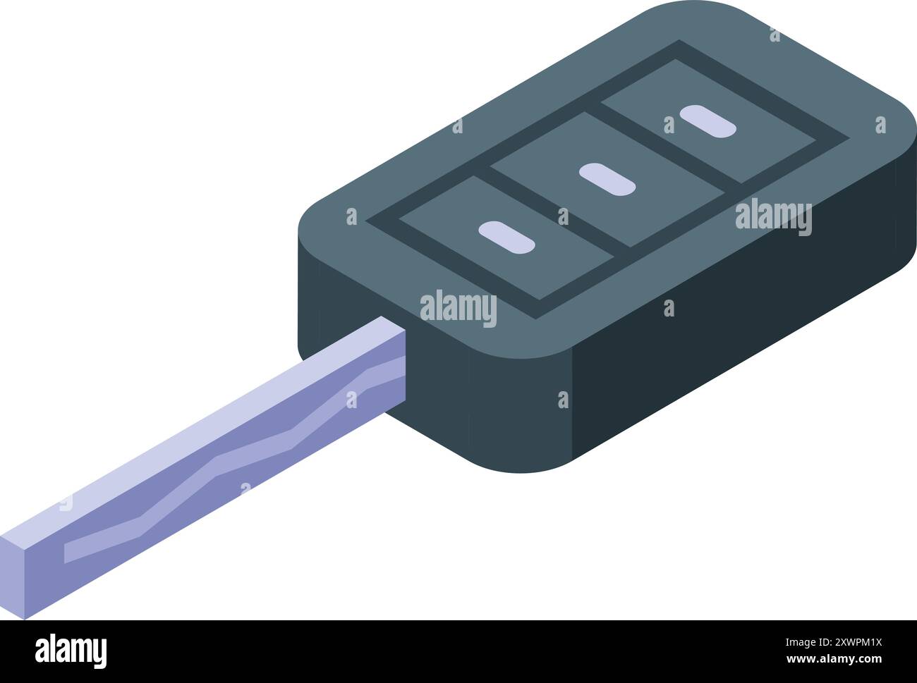 La chiave Smart con pulsanti consente di sbloccare un veicolo con sistema di accesso senza chiave Illustrazione Vettoriale