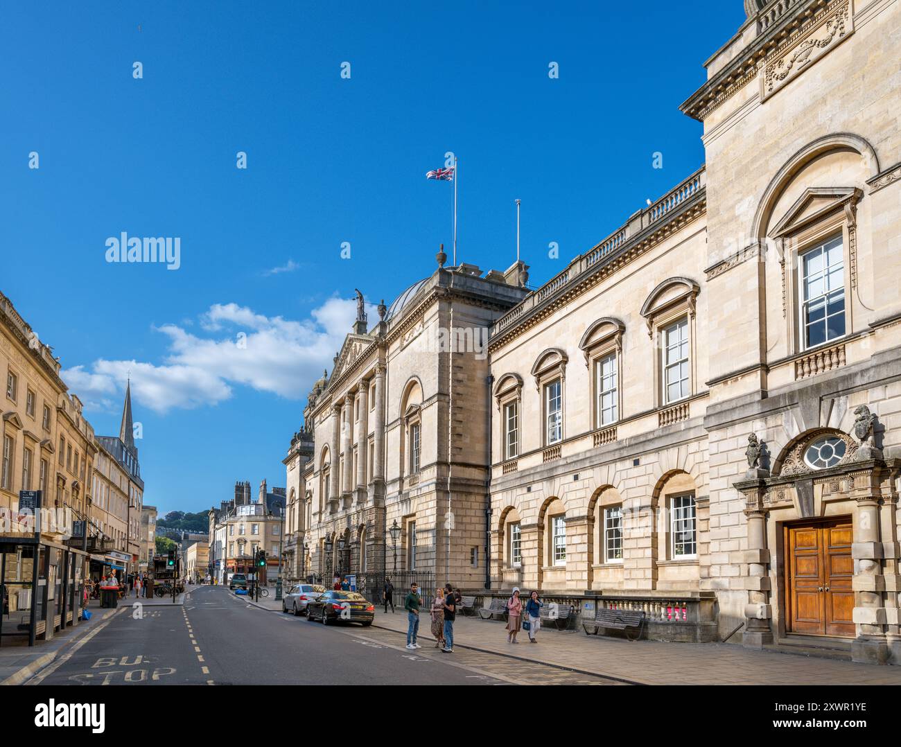 The Guildhall on the High Street, Bath, Somerset, Inghilterra, Regno Unito Foto Stock