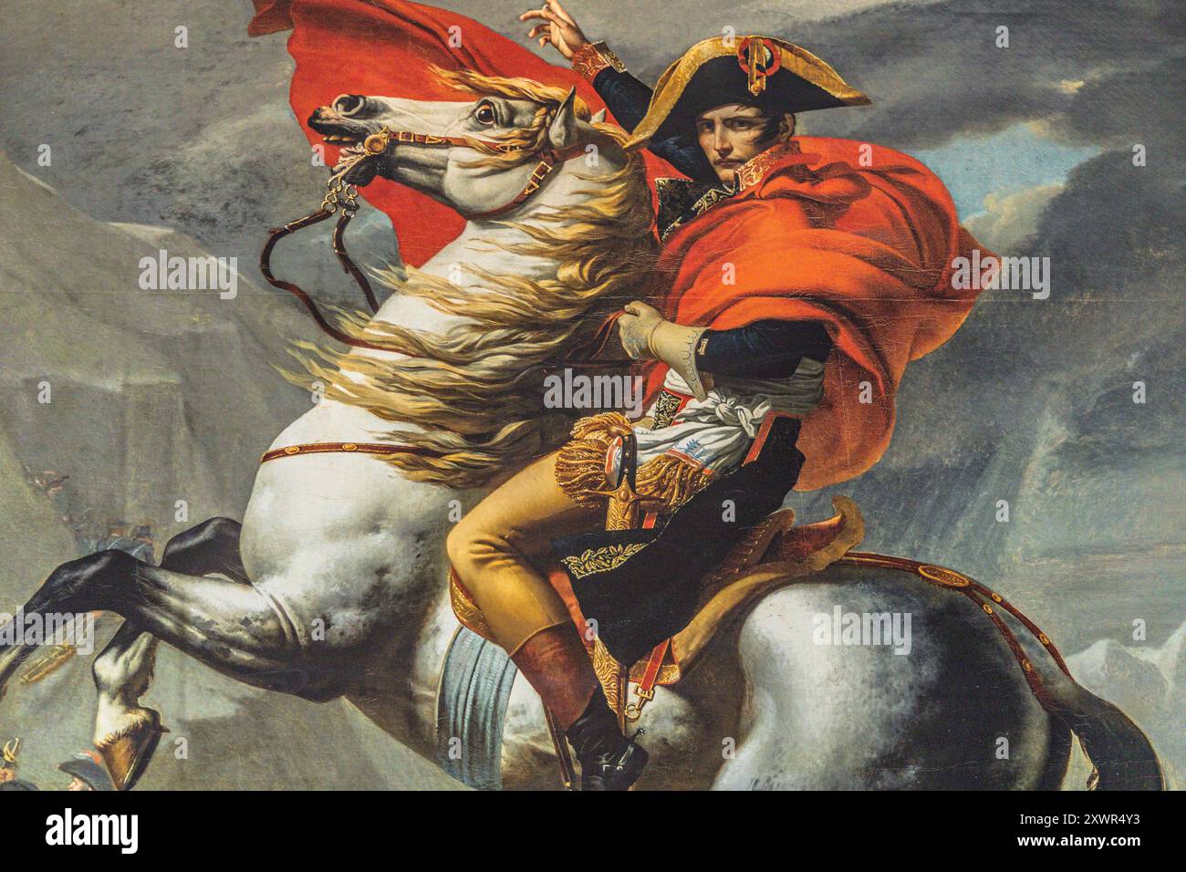 Napoleone che attraversa le Alpi di Jacques-Louis David Foto Stock