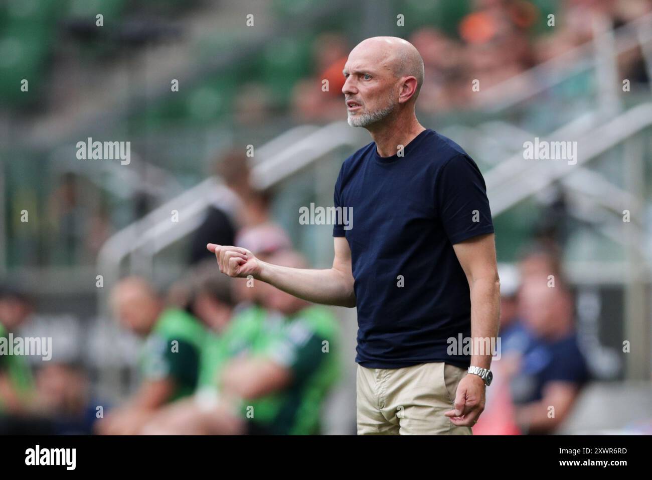 Varsavia, Polonia. 15 agosto 2024. Allenatore Jesper Sorensen del Legia Warszawa visto durante la partita della UEFA Conference League 2024/2025 tra il Legia Warszawa - Brondby IF al Marshall Jozef Pilsudskis Municipal Stadium di Legia Varsavia. Punteggio finale; Legia Warszawa 1:1 Brondby IF. (Foto di Grzegorz Wajda/SOPA Images/Sipa USA) credito: SIPA USA/Alamy Live News Foto Stock