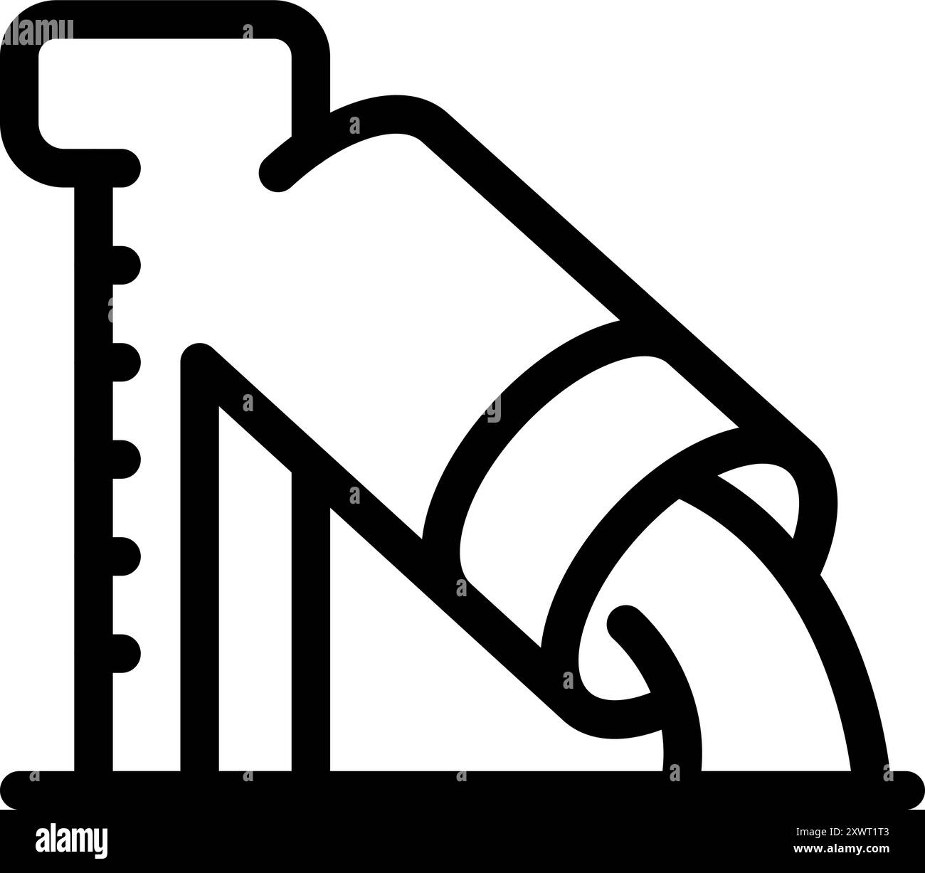 Betoniera per versare cemento, evidenziando il processo di posa delle fondamenta di un edificio Illustrazione Vettoriale
