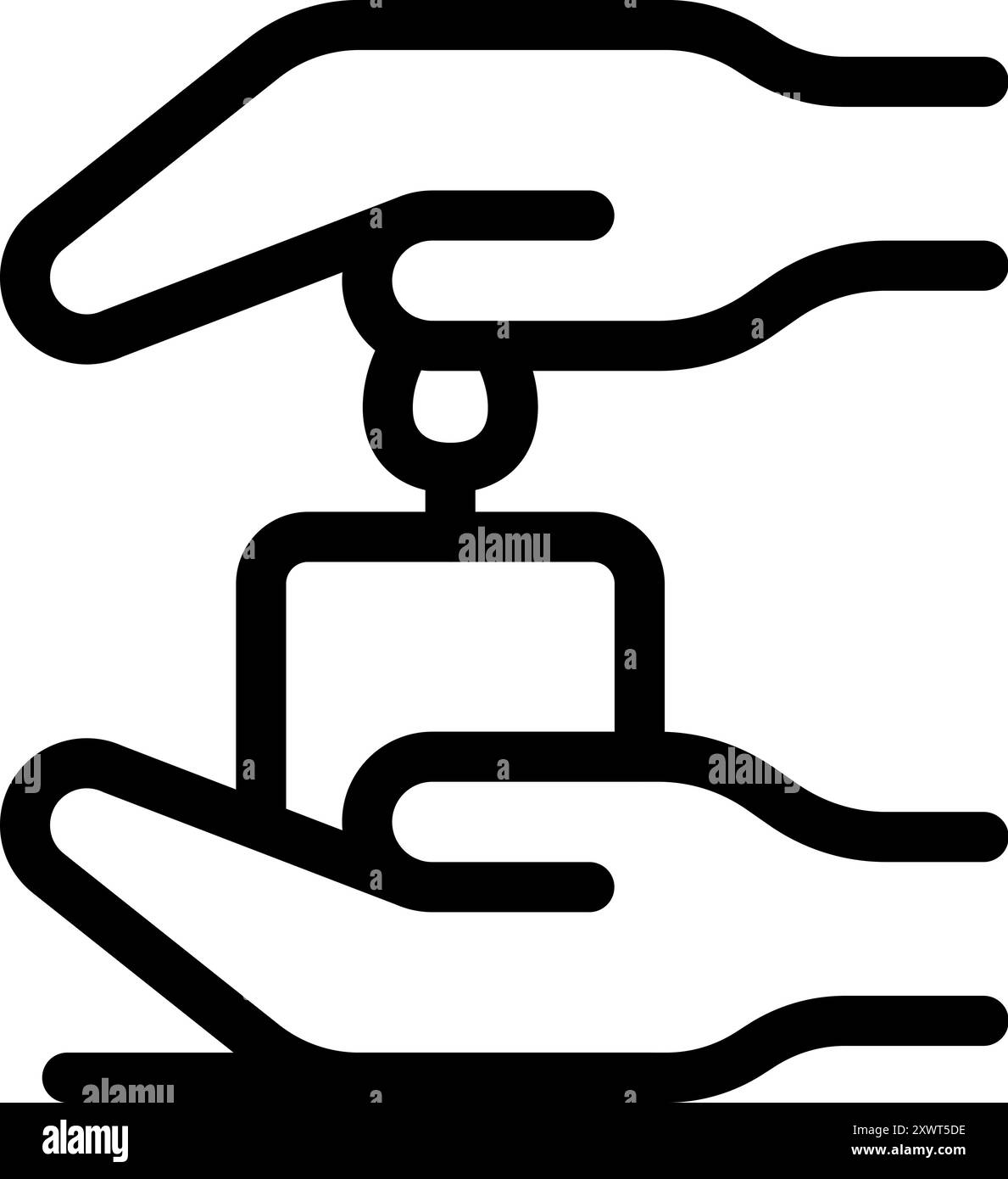 Simbolo di speranza e resilienza, con due mani che proteggono una candela in fiamme Illustrazione Vettoriale