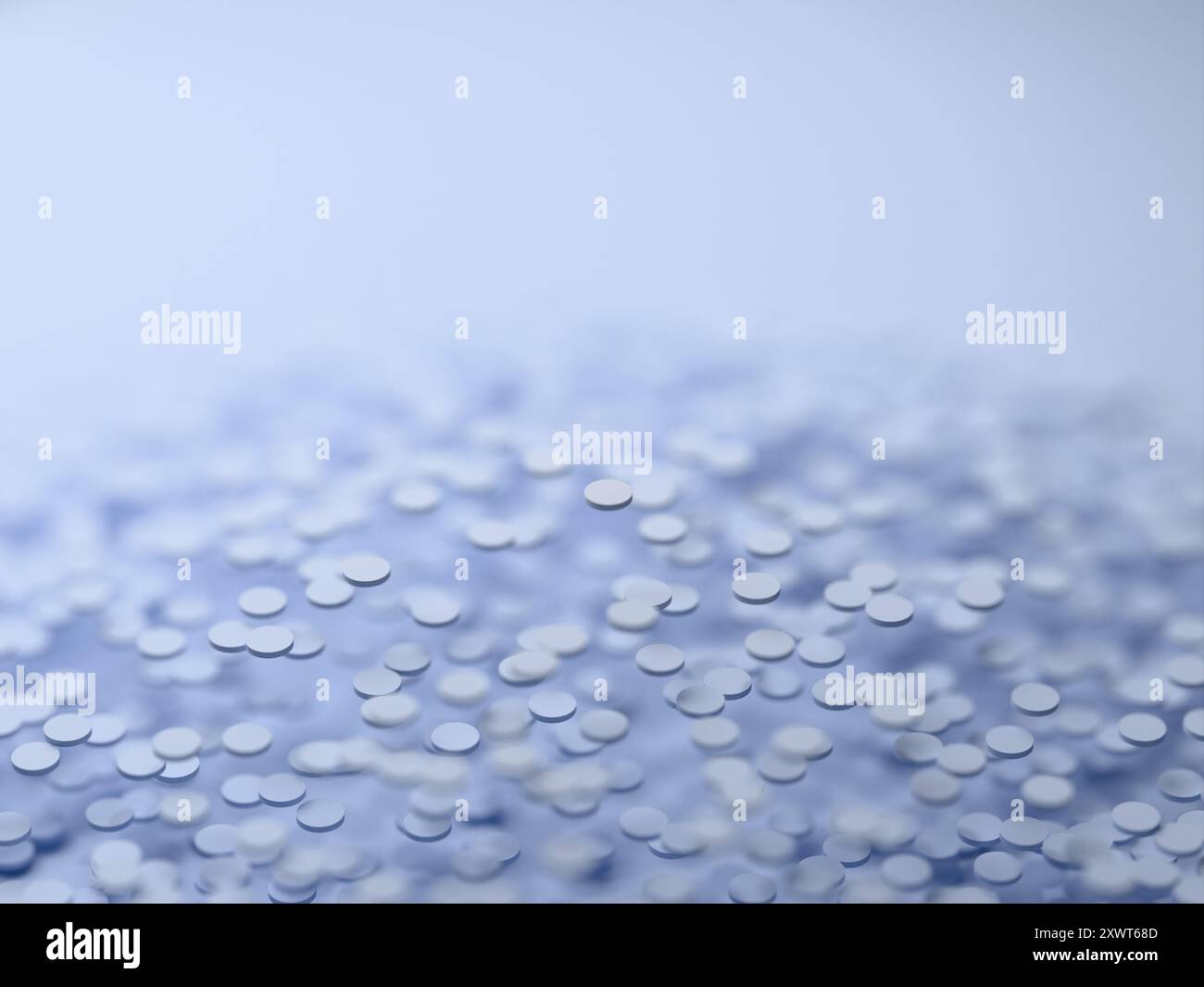 Motivo rilassante di cerchi in gradiente di sfumature di blu chambray. Rendering 3D digitale. Foto Stock