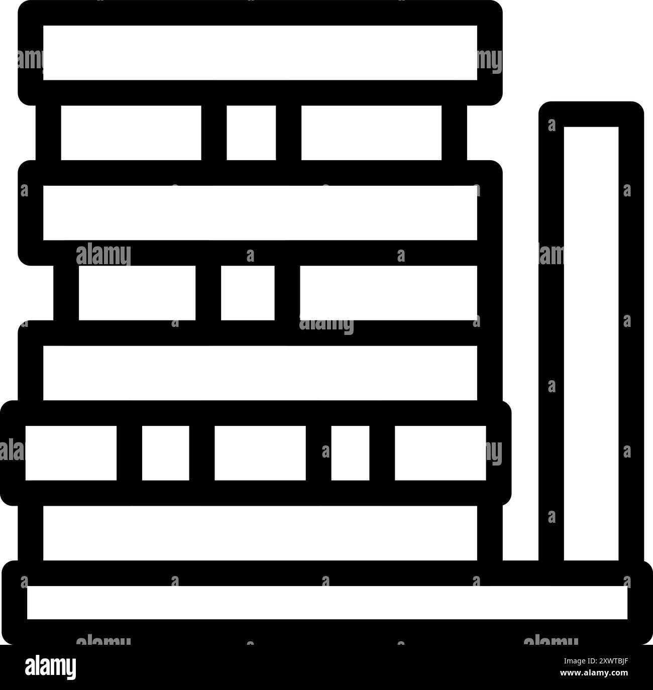 Semplice icona nera di un edificio a più piani con un camino, che rappresenta un'attività in crescita Illustrazione Vettoriale