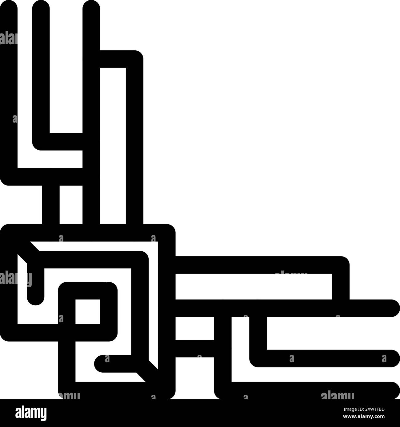 Elemento di design geometrico astratto con angolo retto, perfetto per inquadrare o mettere in risalto i progetti Illustrazione Vettoriale