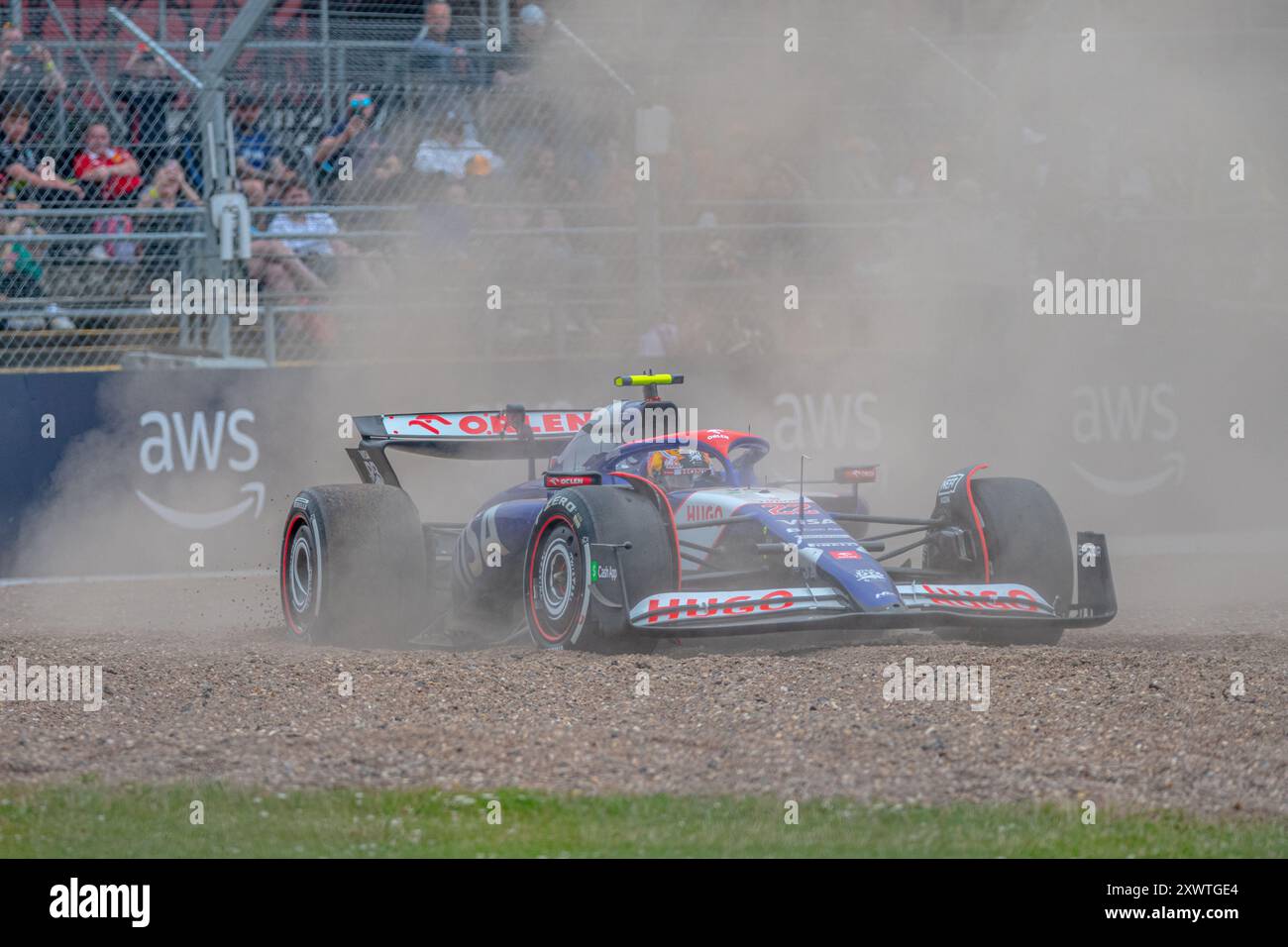 Yuki Tsunoda di Visa Cash App RB Formula 1 Team al Qatar British Grand Prix 2024 Foto Stock