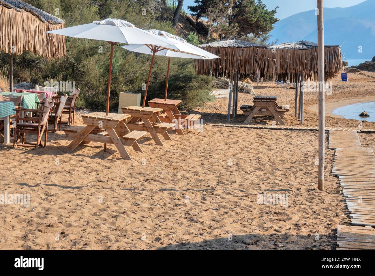 Splendida vista di Lepeda Beach, Cefalonia, Isole Ionie, Grecia Foto Stock