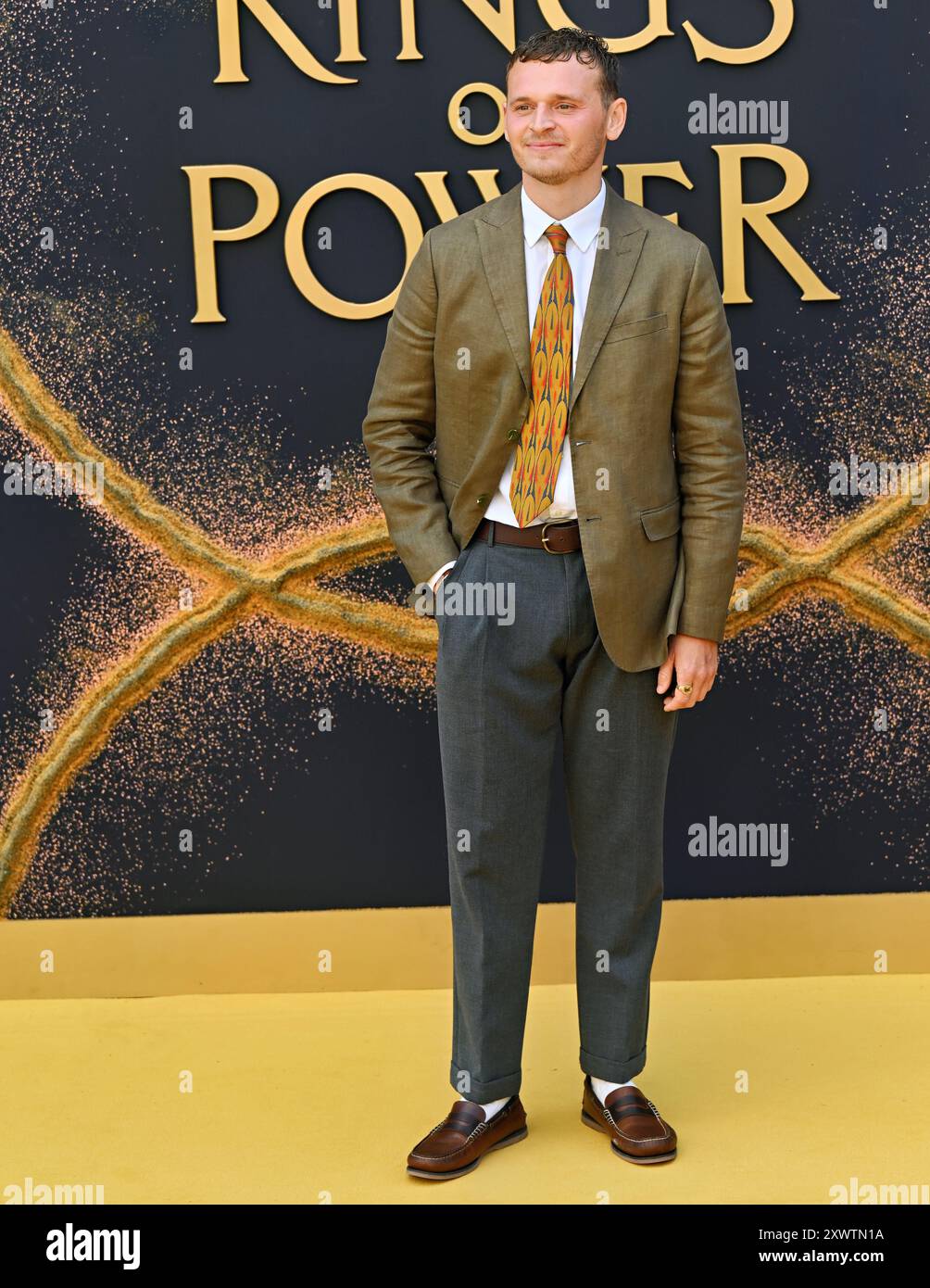 LONDRA, REGNO UNITO. 20 agosto 2024. Charlie Rix partecipa alla prima mondiale di The Lord of the Rings: The Rings of Power - stagione 2 al BFI SOUTHBANK di Londra, Regno Unito. ( Credito: Vedi li/Picture Capital/Alamy Live News Foto Stock