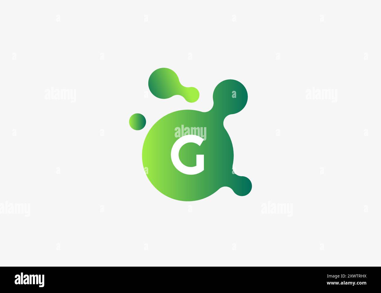 Logo Molecule Particle Letter G, Science, Bio e Chemical. File modificabile Illustrazione Vettoriale