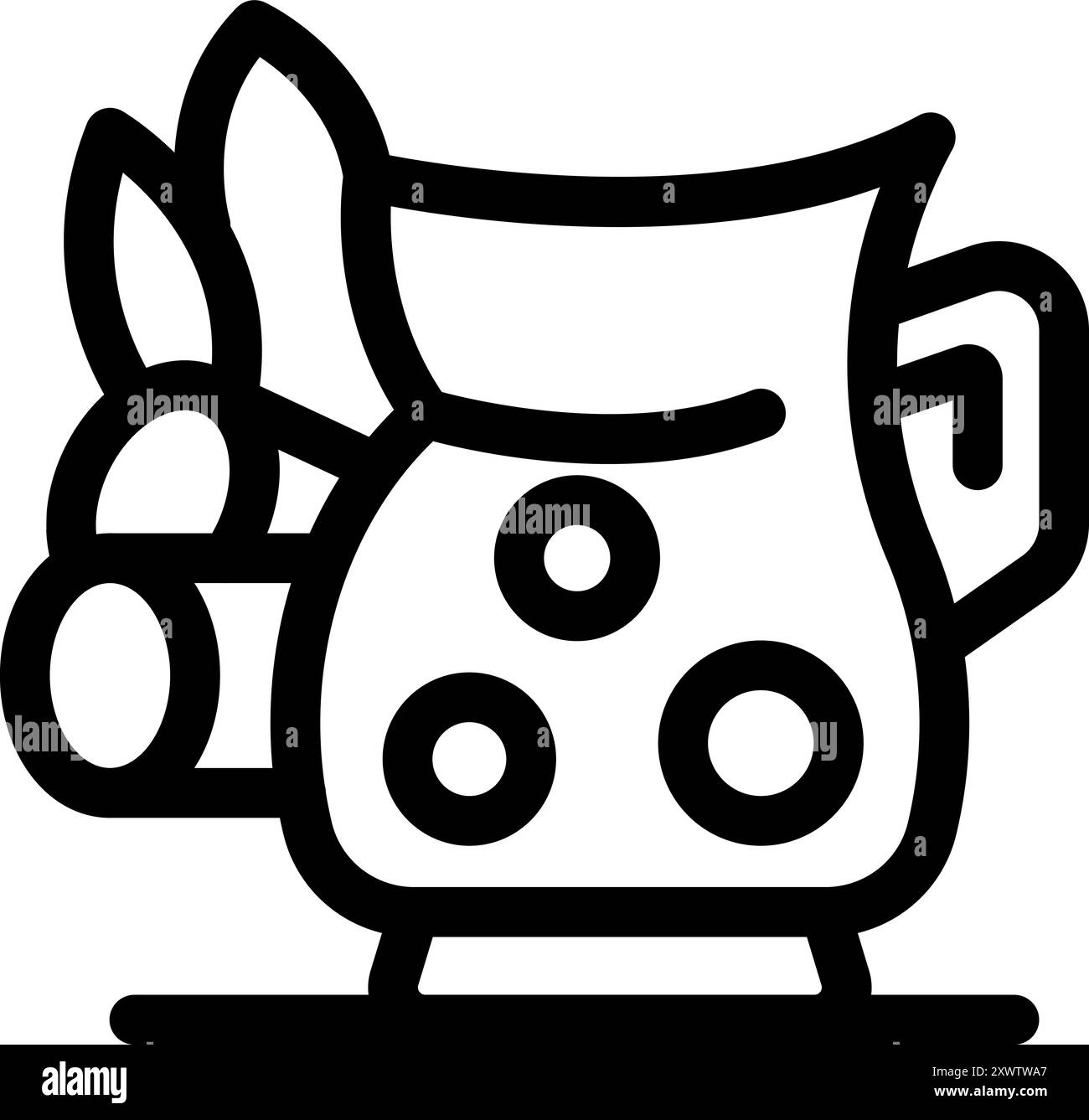 Icona rinfrescante di una caraffa di vetro contenente sangria, guarnita con frutta e bastoncini di cannella Illustrazione Vettoriale