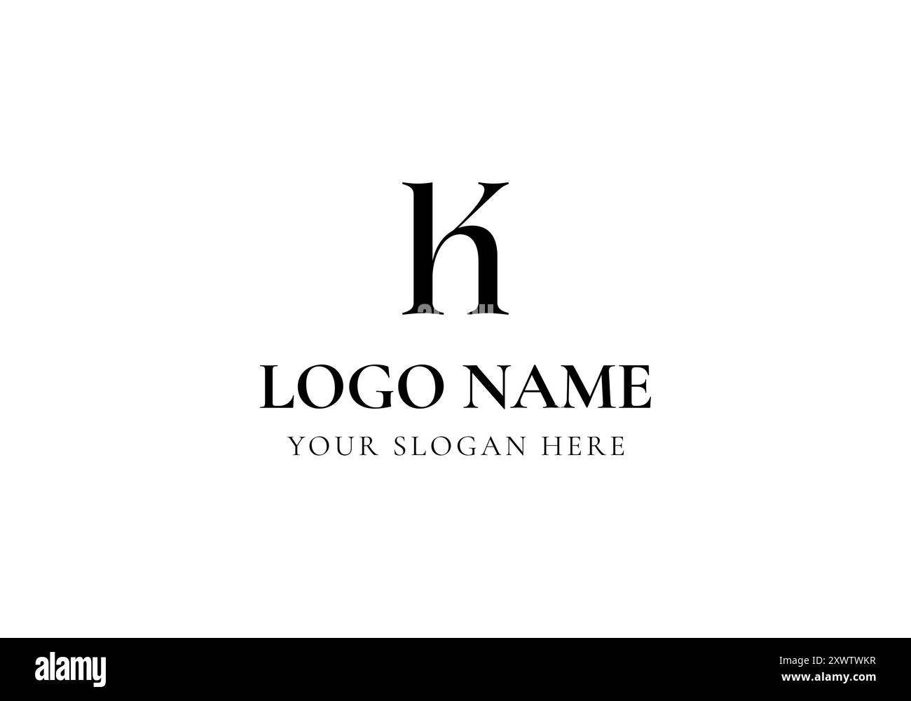 Logo serif tipografia lettera K e H. logo femminile, di bellezza e minimalista. File modificabile Illustrazione Vettoriale