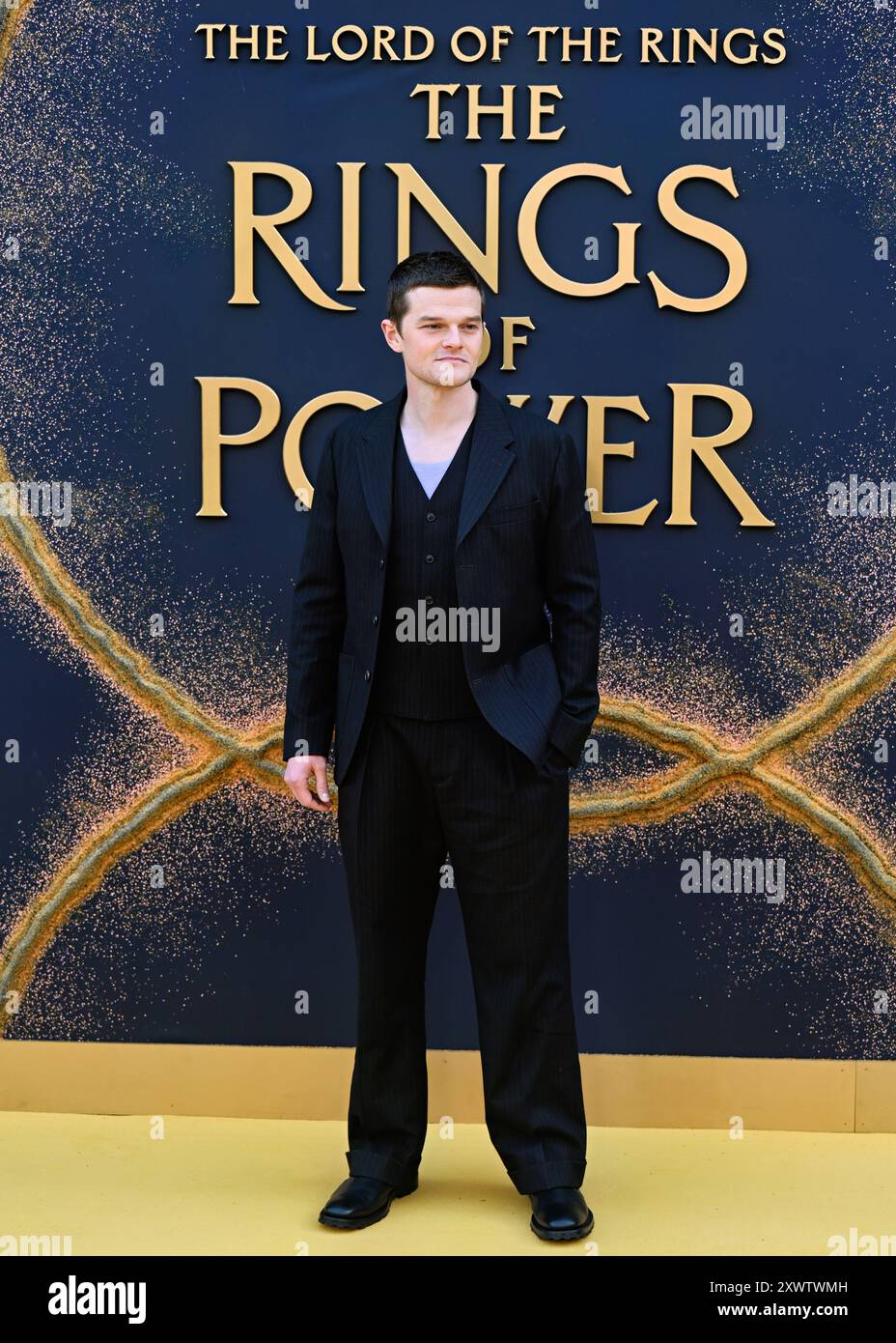 LONDRA, REGNO UNITO. 20 agosto 2024. Robert Aramayo partecipa alla prima mondiale di The Lord of the Rings: The Rings of Power - stagione 2 al BFI SOUTHBANK di Londra, Regno Unito. ( Credito: Vedi li/Picture Capital/Alamy Live News Foto Stock