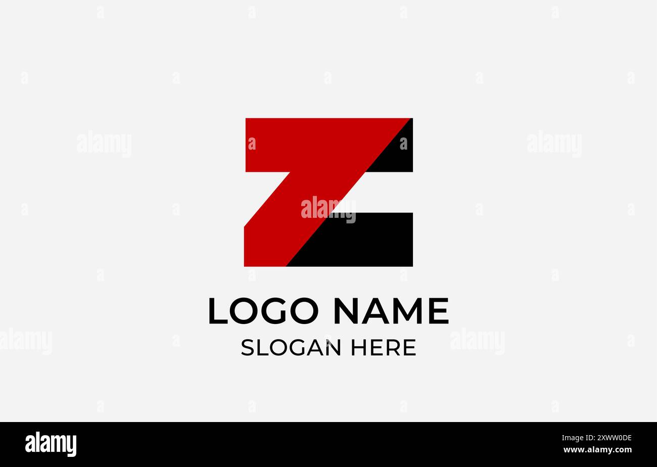 Lettera Z con logo minimalista combinata con il numero 7 sette, grassetto, moderno e solido. Con kit completo di cancelleria, pacchetto Mega. File modificabile Illustrazione Vettoriale