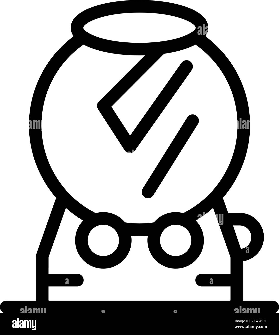 La betoniera si trova in un cantiere, pronta per essere utilizzata per la costruzione Illustrazione Vettoriale