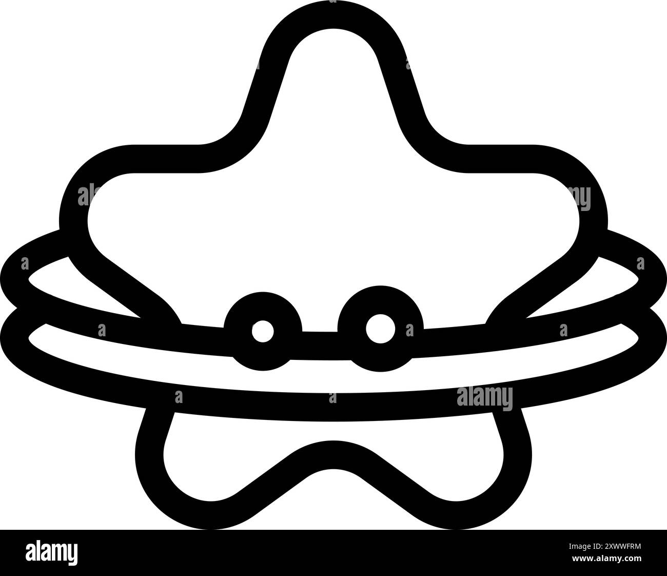 Le stelle marine sono in fase di scansione, che rappresentano la ricerca di biologia marina e lo studio degli ecosistemi marini Illustrazione Vettoriale