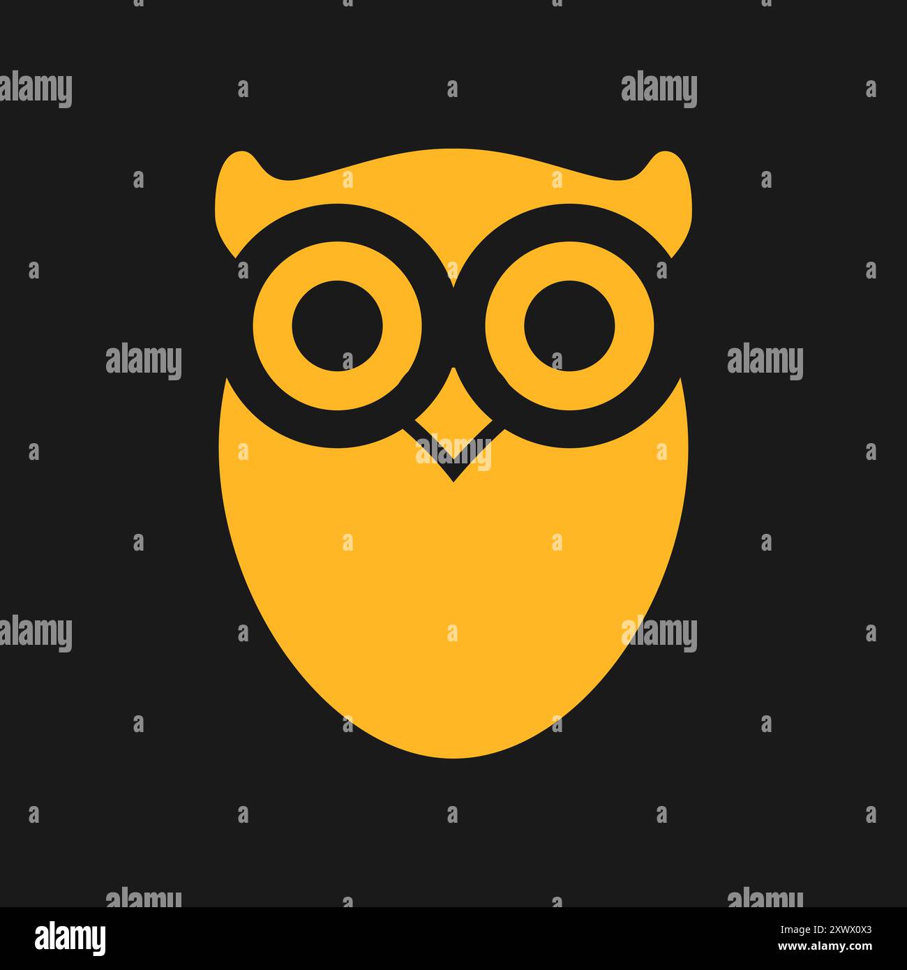 Icona del gufo dorato astratto Illustrazione Vettoriale