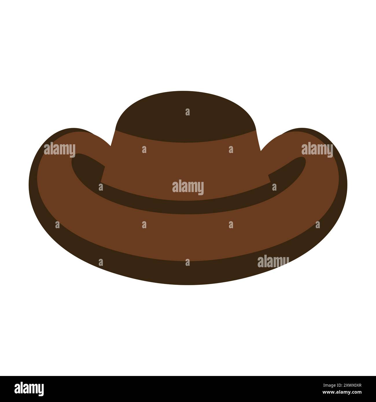 Icona Brown Cowboy Hat Illustrazione Vettoriale