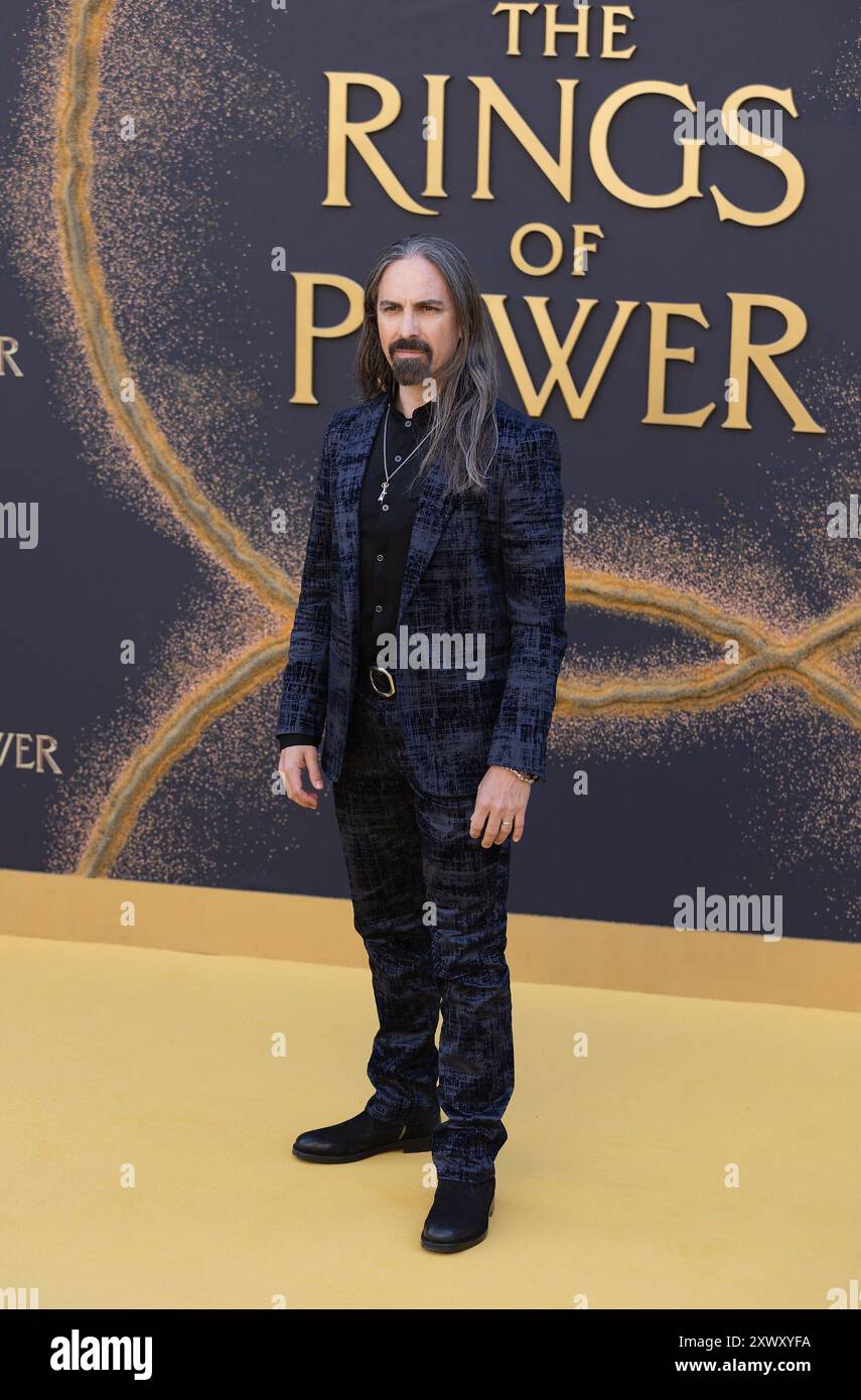 Londra, Regno Unito, 20 agosto 2024. Bear McCreary partecipa a The Lord of the Rings: The Rings of Power, stagione 2 World Premiere Arrivals al BFI Southbank il 20 agosto 2024, a Londra, Inghilterra, Regno Unito. Credito: S.A.M./Alamy Live News Foto Stock