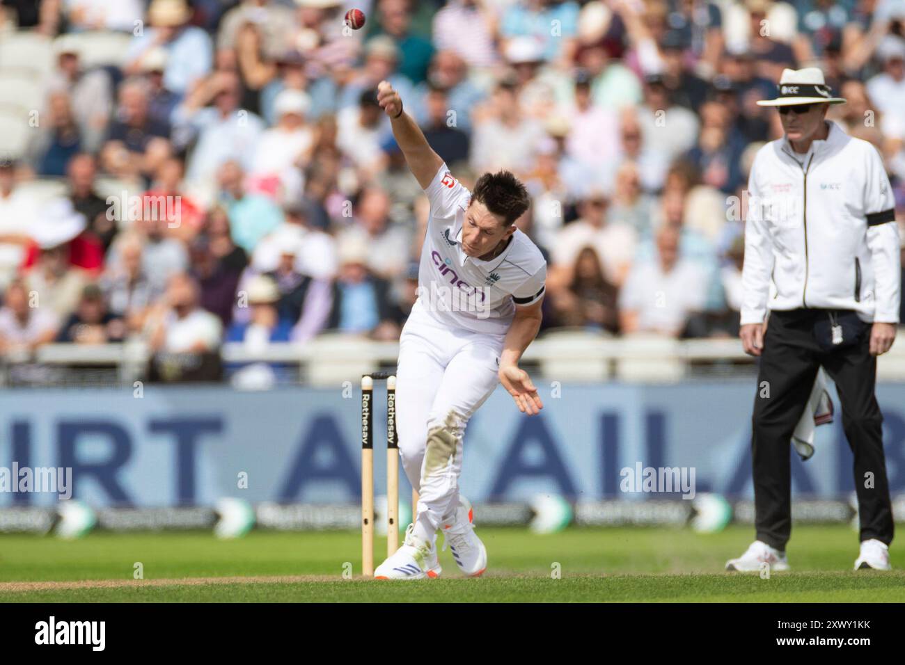 Durante il primo Rothesay test match tra Inghilterra e Sri Lanka all'Emirates Old Trafford di Manchester, mercoledì 21 agosto 2024. (Foto: Mike Morese | mi News) crediti: MI News & Sport /Alamy Live News Foto Stock