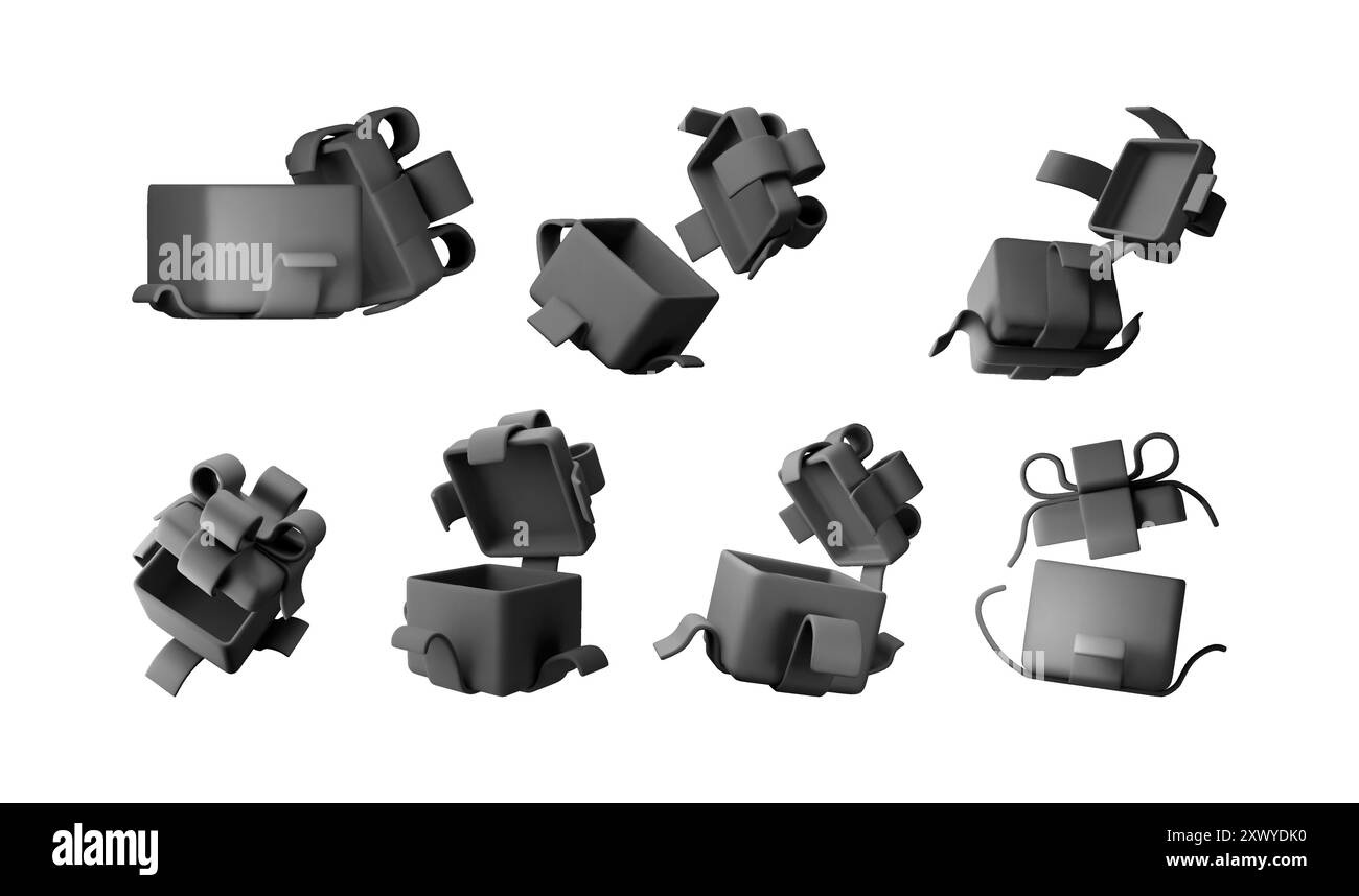 Confezione regalo aperta 3D isolata Illustrazione Vettoriale