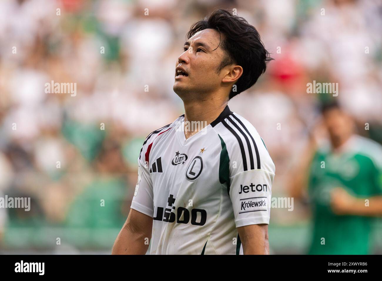 Ryoya Morishita di Legia visto durante la partita polacca di PKO Bank Polski Ekstraklasa League tra Legia Warszawa e Radomiak Radom al Marshal Jozef Pilsudski Legia Warsaw Municipal Stadium. Punteggio finale; Legia Warszawa 4:1 Radomiak Radom. (Foto di Mikolaj Barbanell / SOPA Images/Sipa USA) Foto Stock