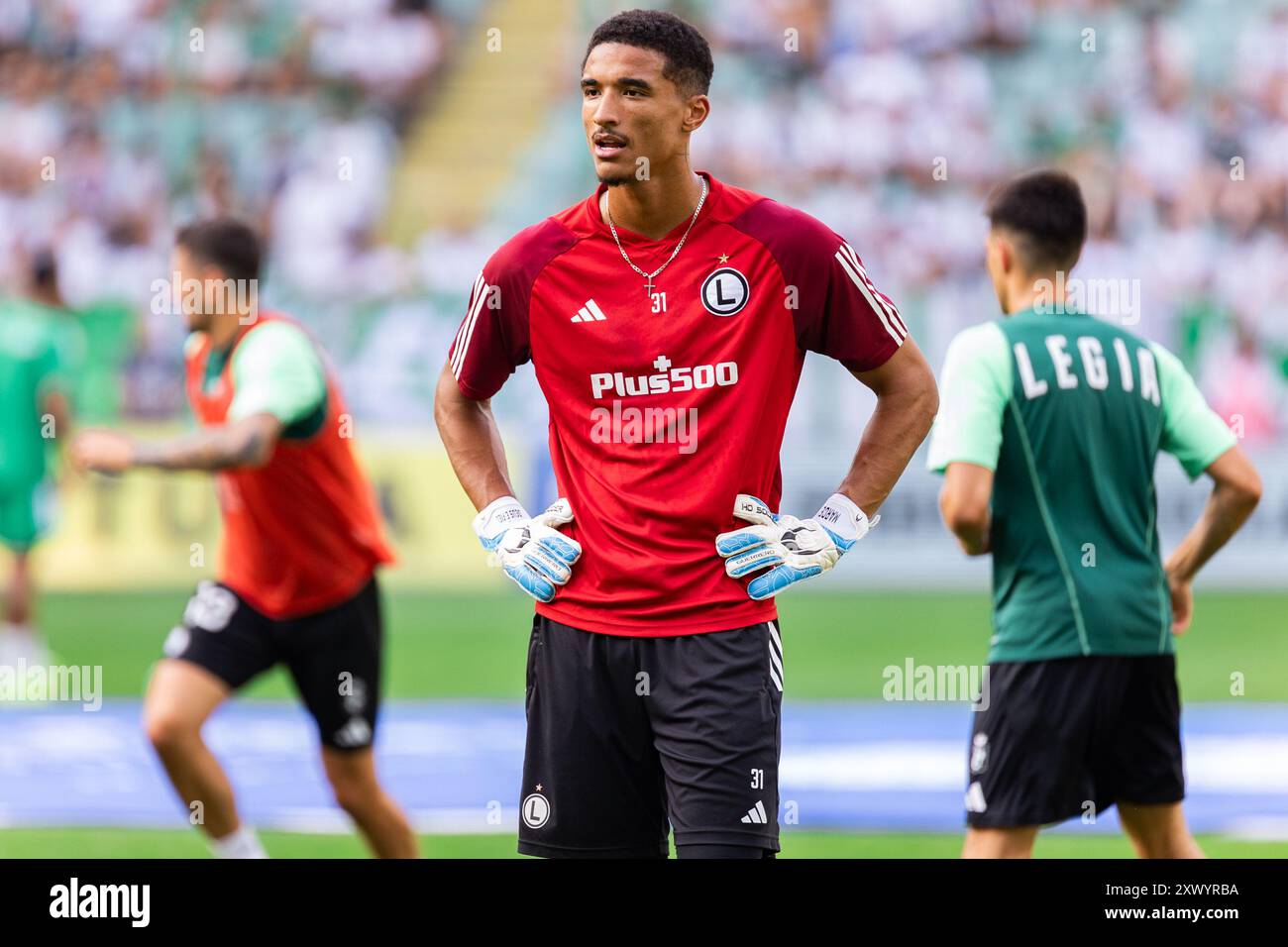 Marcel Mendes-Dudzinski della Legia visto durante la partita polacca di PKO Bank Polski Ekstraklasa League tra Legia Warszawa e Radomiak Radom al Marshal Jozef Pilsudski Legia Warsaw Municipal Stadium. Punteggio finale; Legia Warszawa 4:1 Radomiak Radom. (Foto di Mikolaj Barbanell / SOPA Images/Sipa USA) Foto Stock