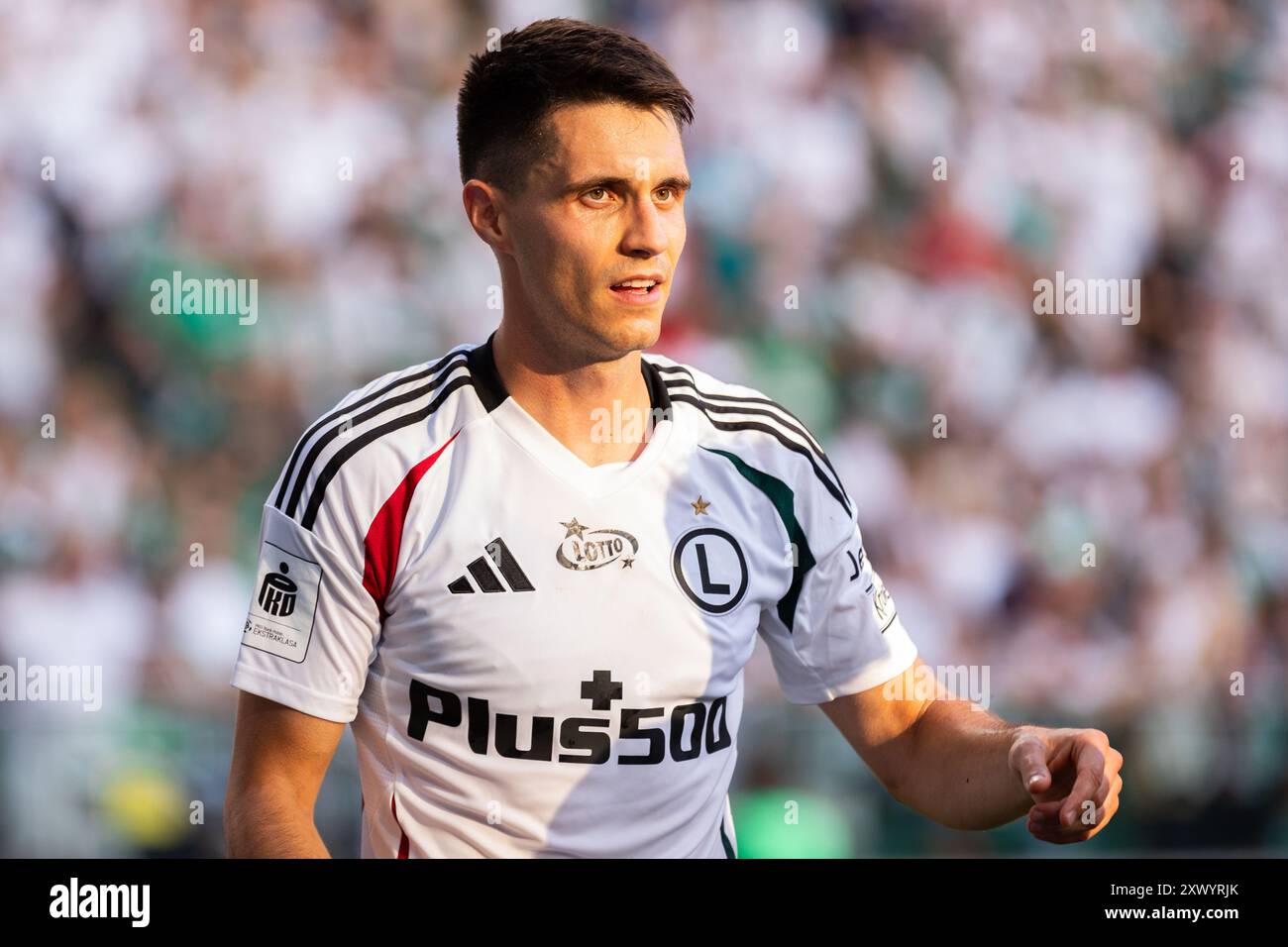 Bartosz Kapustka di Legia visto durante la partita polacca di PKO Bank Polski Ekstraklasa League tra Legia Warszawa e Radomiak Radom al Marshal Jozef Pilsudski Legia Warsaw Municipal Stadium. Punteggio finale; Legia Warszawa 4:1 Radomiak Radom. (Foto di Mikolaj Barbanell / SOPA Images/Sipa USA) Foto Stock