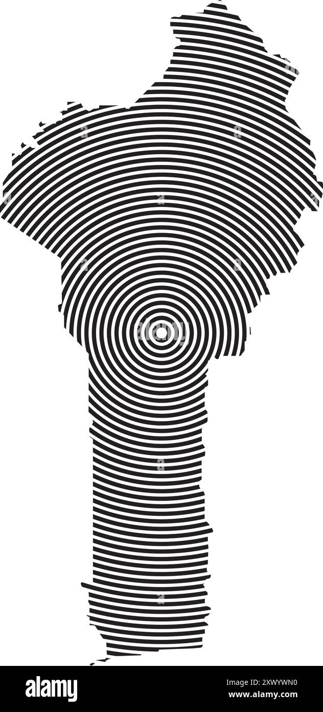 Icona della mappa del paese del Benin illustrazione disegno dell'elemento Illustrazione Vettoriale