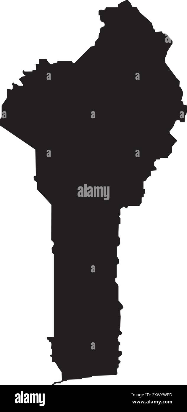 Icona della mappa del paese del Benin illustrazione disegno dell'elemento Illustrazione Vettoriale