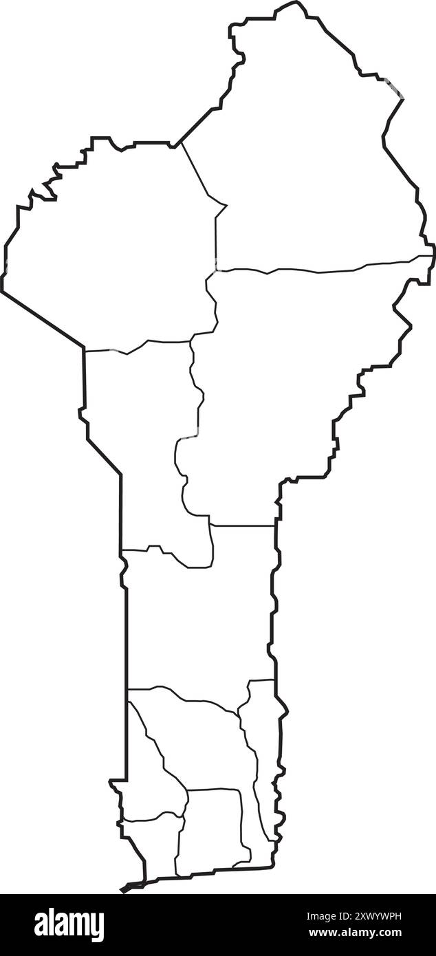 Icona della mappa del paese del Benin illustrazione disegno dell'elemento Illustrazione Vettoriale