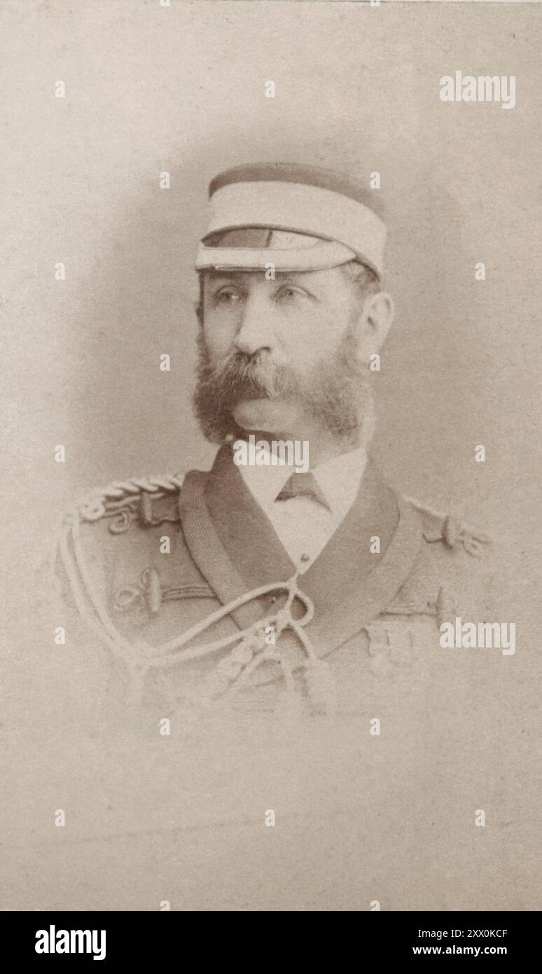 Sir George Pomeroy Colley. Il maggior generale Sir George Pomeroy Colley, KCSI, CB, CMG (1835–1881) è stato un ufficiale irlandese dell'esercito britannico che divenne Governatore e Comandante in Capo del Natal e alto Commissario per l'Africa sudorientale. Colley fu ucciso in azione, nella battaglia di Majuba Hill. Foto Stock