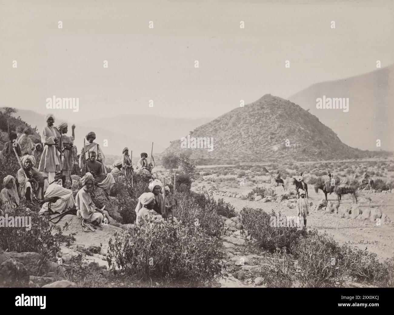 Seconda guerra anglo-afghana. Foto d'epoca del Kohat Pass. Afghanistan. 1878-1880 Foto Stock