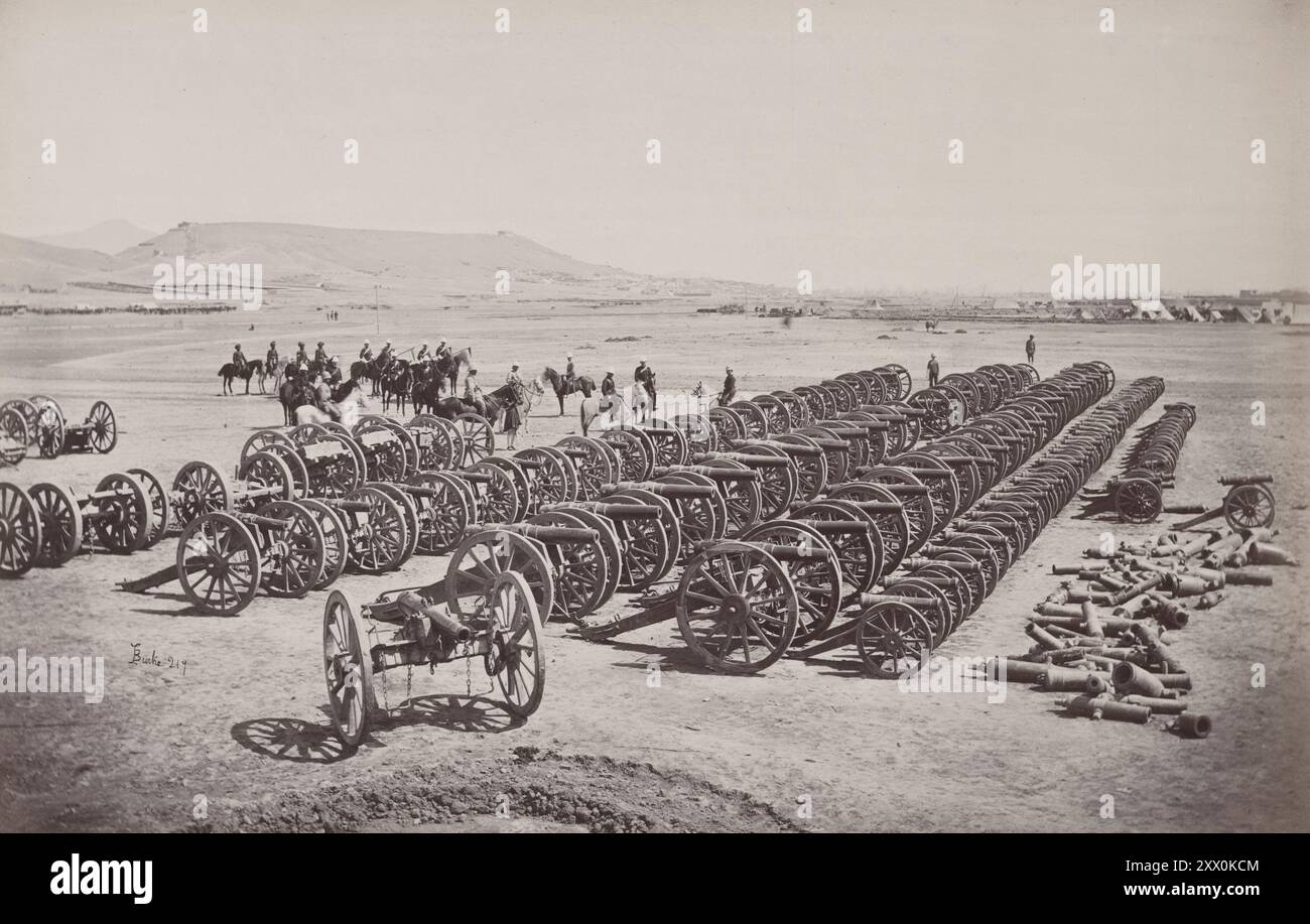 Seconda guerra anglo-afghana. Battaglia di Kabul. Pistole catturate. Kabul, Afghanistan. 1879 Foto Stock