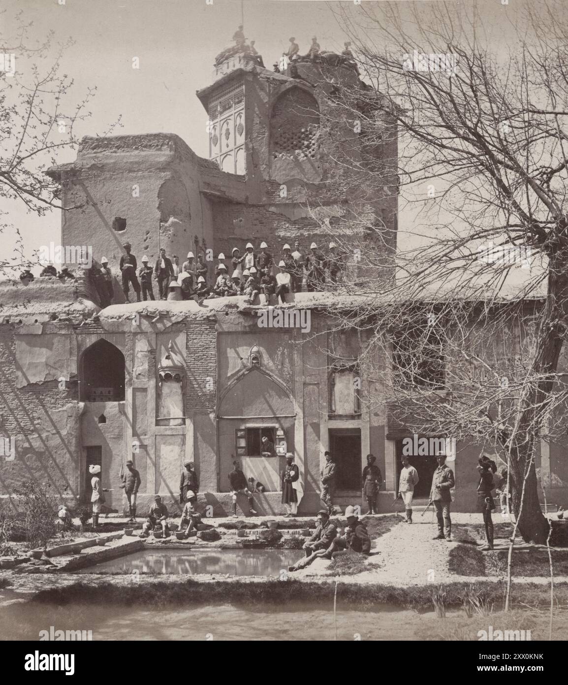 Seconda guerra anglo-afghana. Foto d'epoca della Signal Tower a Kandahar. Afghanistan. 1878-1880 Foto Stock