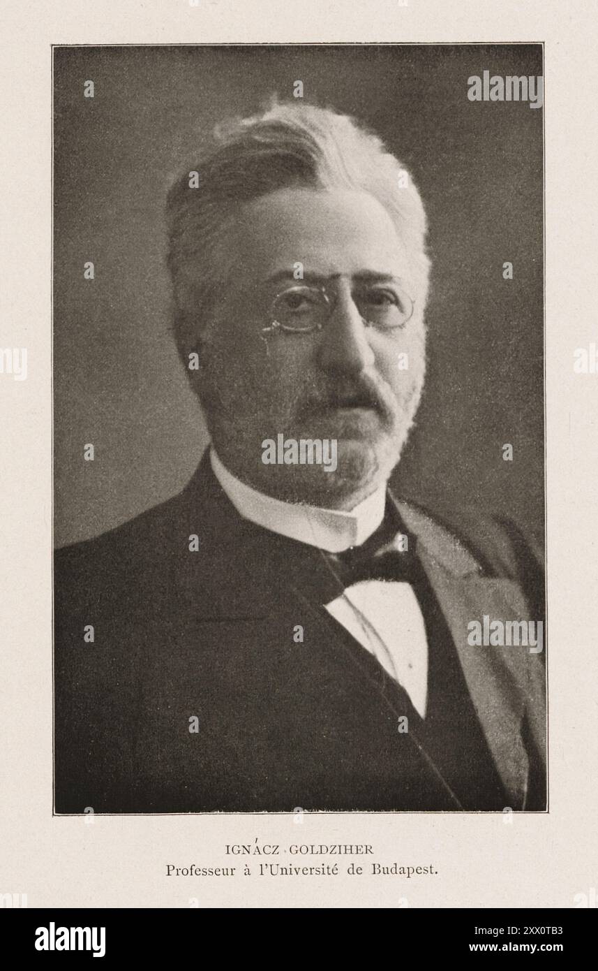 Ritratto di Ignác Goldziher. 1911 Ignác (Yitzhaq Yehuda) Goldziher (1850–1921), spesso accreditato come Ignaz Goldziher, fu uno studioso ungherese dell'Islam. Insieme al tedesco Theodor Nöldeke e all'olandese Christiaan Snouck Hurgronje, è considerato il fondatore degli studi islamici moderni in Europa. Foto Stock