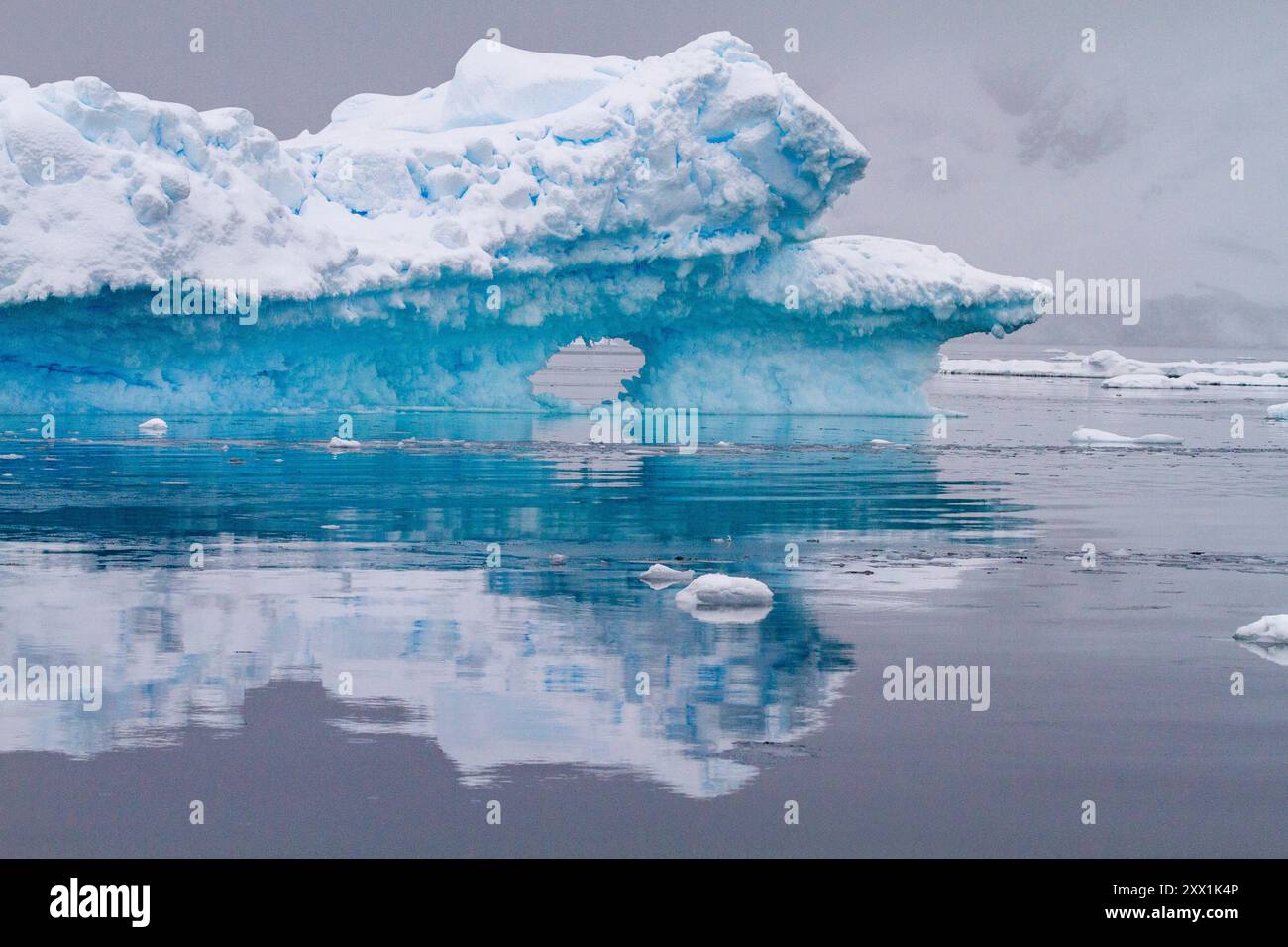 Iceberg vicino alla Penisola Antartica durante i mesi estivi, Antartide, Oceano meridionale, regioni polari Foto Stock