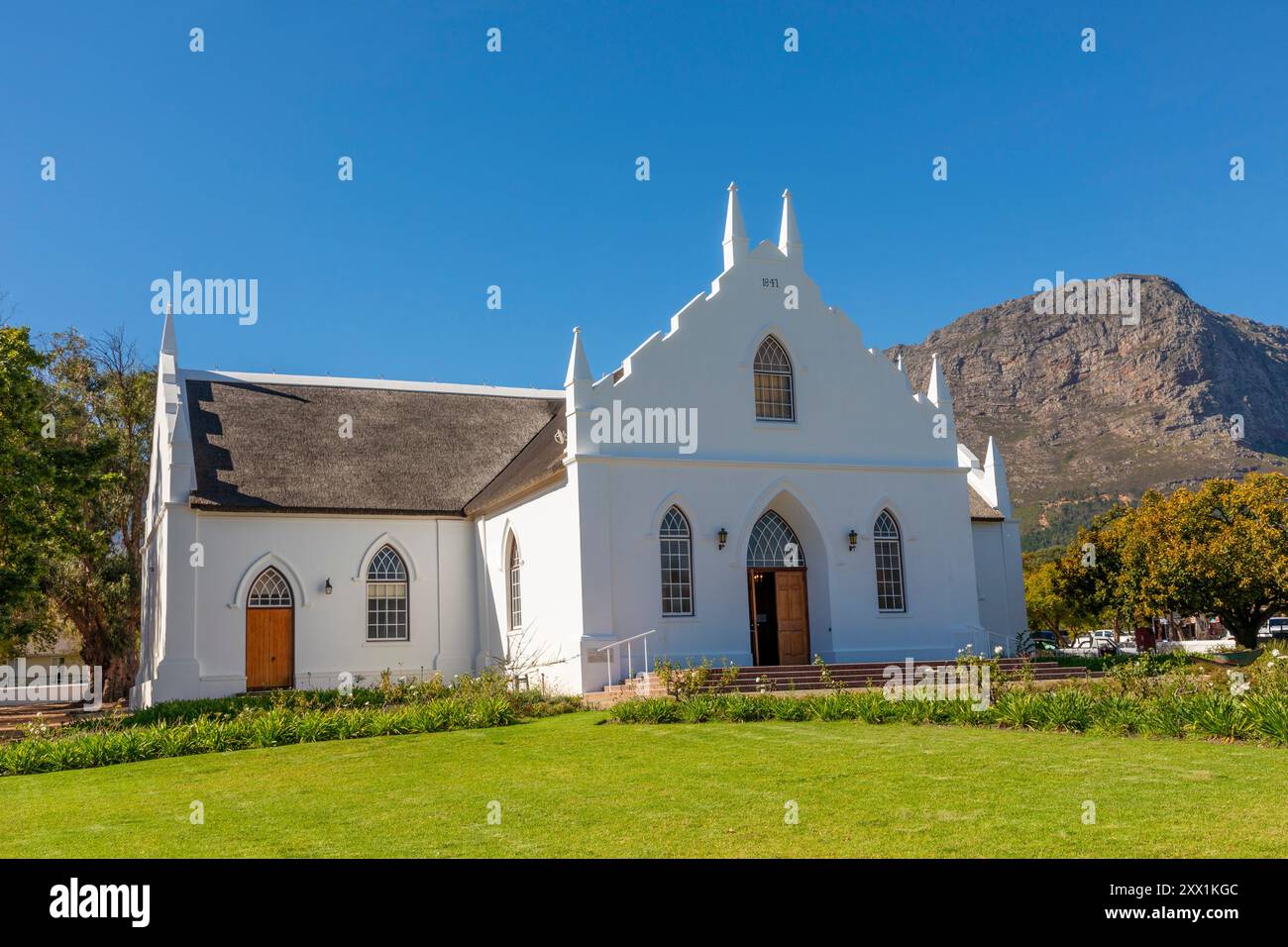 Chiesa riformata olandese, Franschhoek, Capo Occidentale, Sudafrica, Africa Foto Stock
