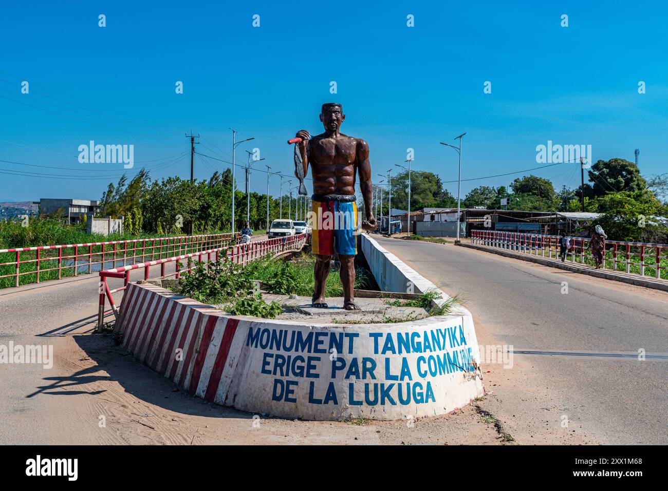 Monumento dei pescatori, Kalemie, Tanganica proince, Repubblica Democratica del Congo, Africa Foto Stock