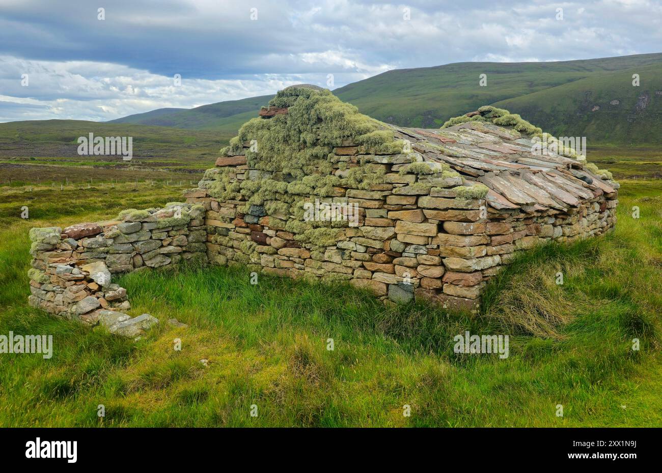 Crofter's cottage, Mainland, Isole Orcadi, Scozia, Regno Unito, Europa Foto Stock