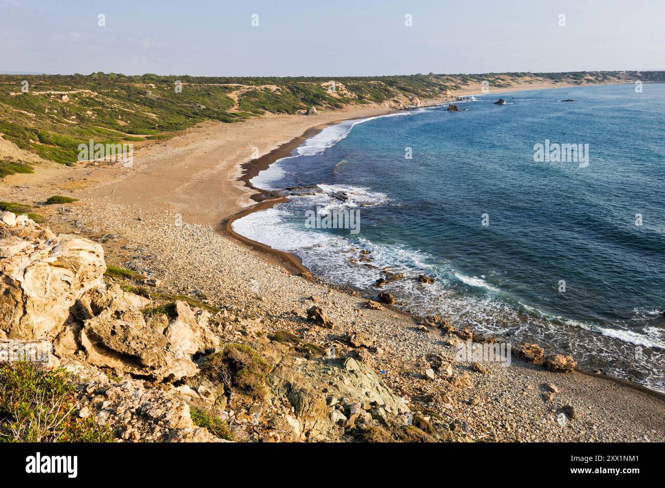 Baia di Lara, penisola di Akamas, Cipro, Mar Mediterraneo orientale, Europa Foto Stock