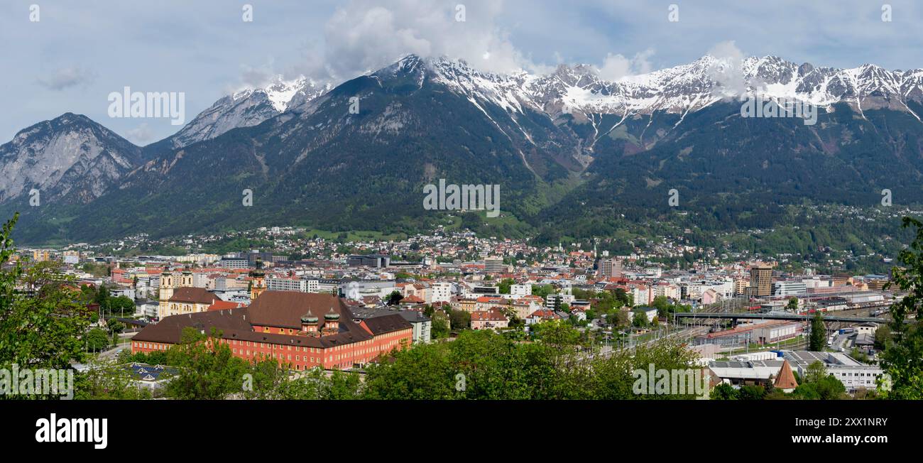 Panorama della città, Innsbruck, Tirolo, Austria, Europa Foto Stock