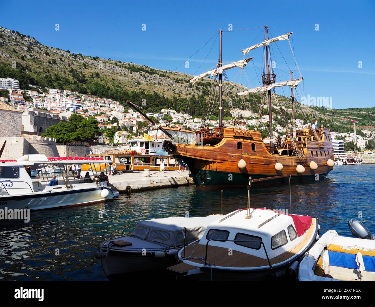 Porto della città vecchia, Dubrovnik, Croazia, Europa Foto Stock