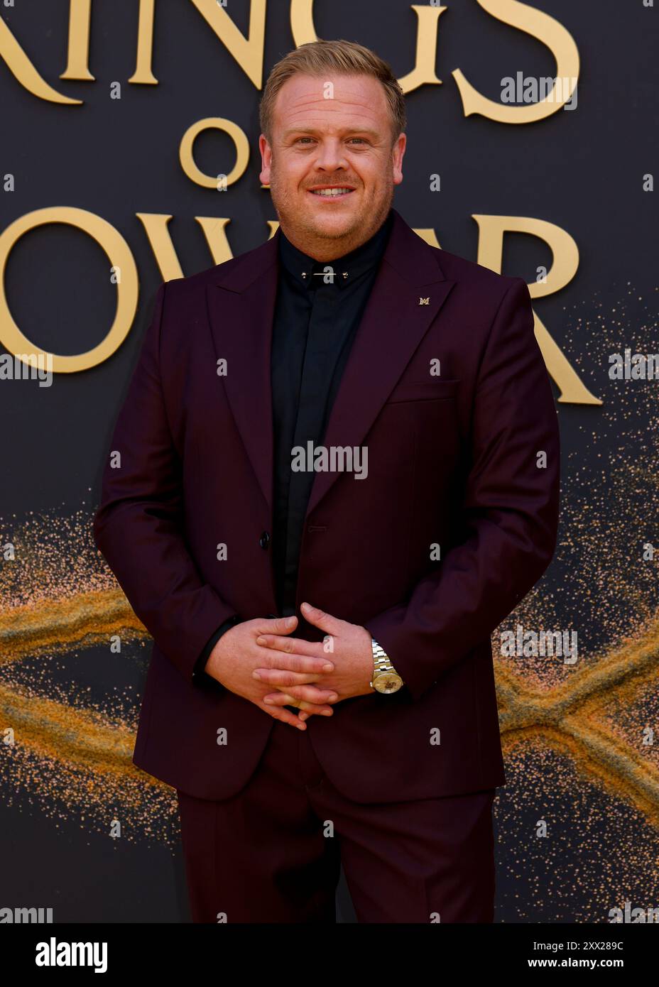 Londra, Regno Unito. 20 agosto 2024. Owain Arthur assiste alla premiere de il Signore degli anelli: Gli anelli del potere al BFI Southbank di Waterloo, Londra. (Foto di Cat Morley/SOPA Images/Sipa USA) credito: SIPA USA/Alamy Live News Foto Stock